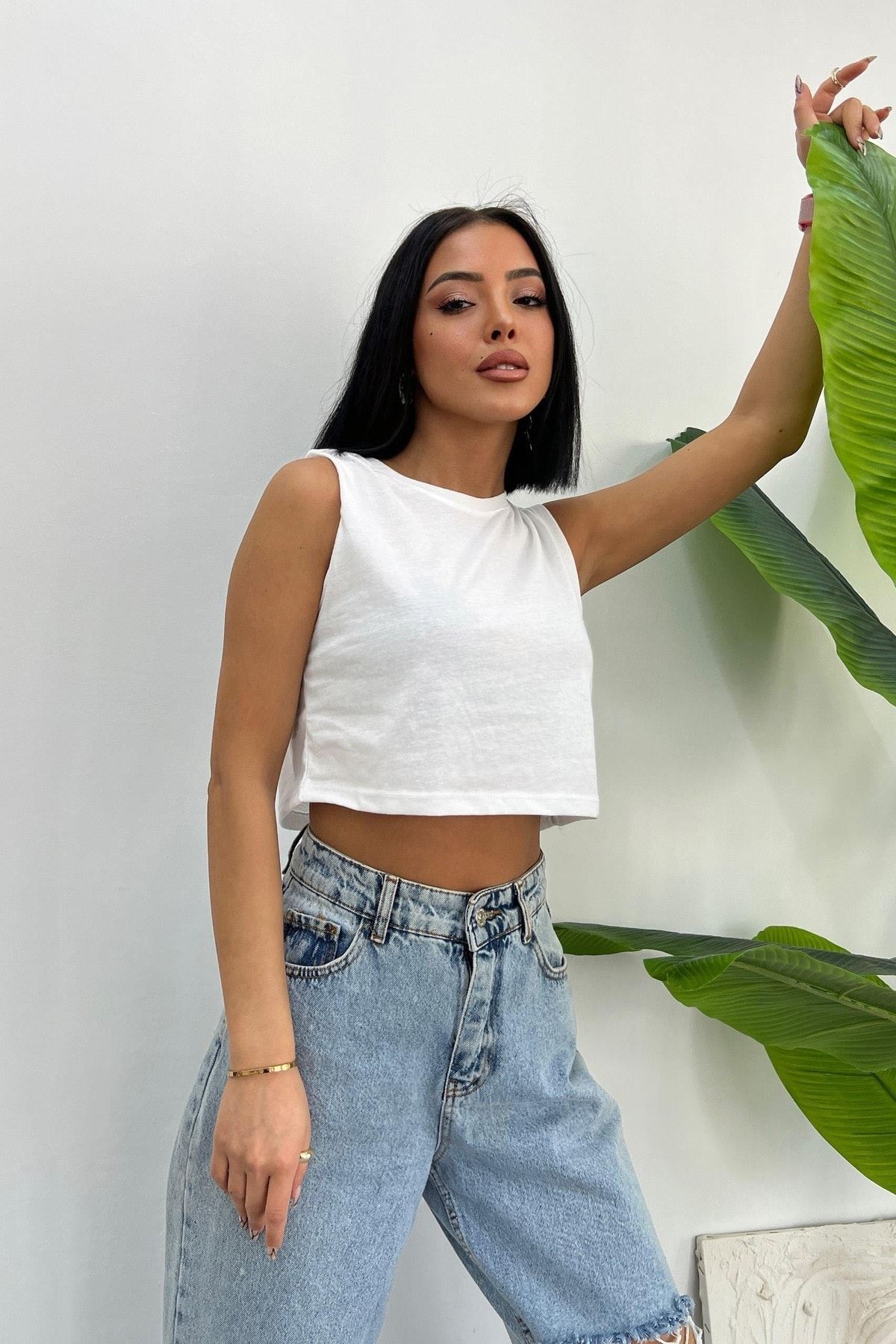 Üst Kalite 30/1 Süprem Kumaş Sıfır Kol Crop