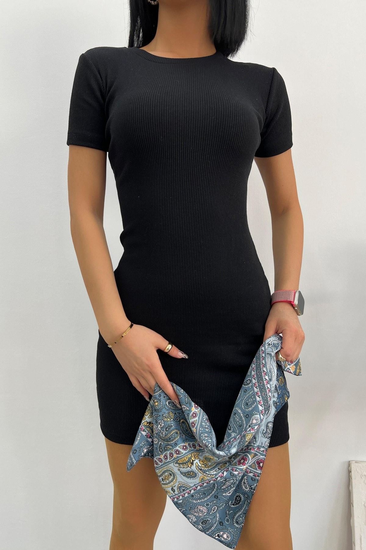 Üst Kalite Kısa Kol 24/1 Kaşkorse Elbise