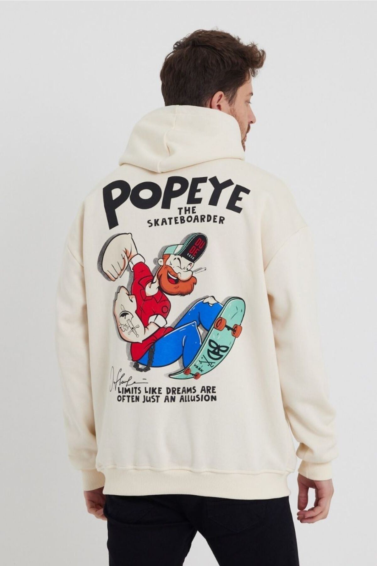 Temel Reis Kapşonlu Baskılı Oversize Unisex Sweatshirt