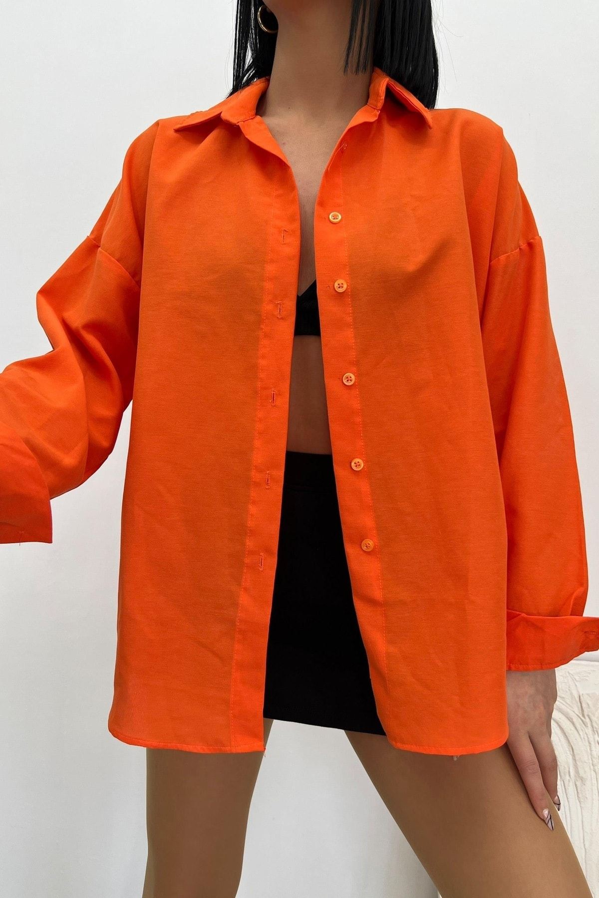 Üst Kalite Tericotone Kumaş Oversize Gömlek