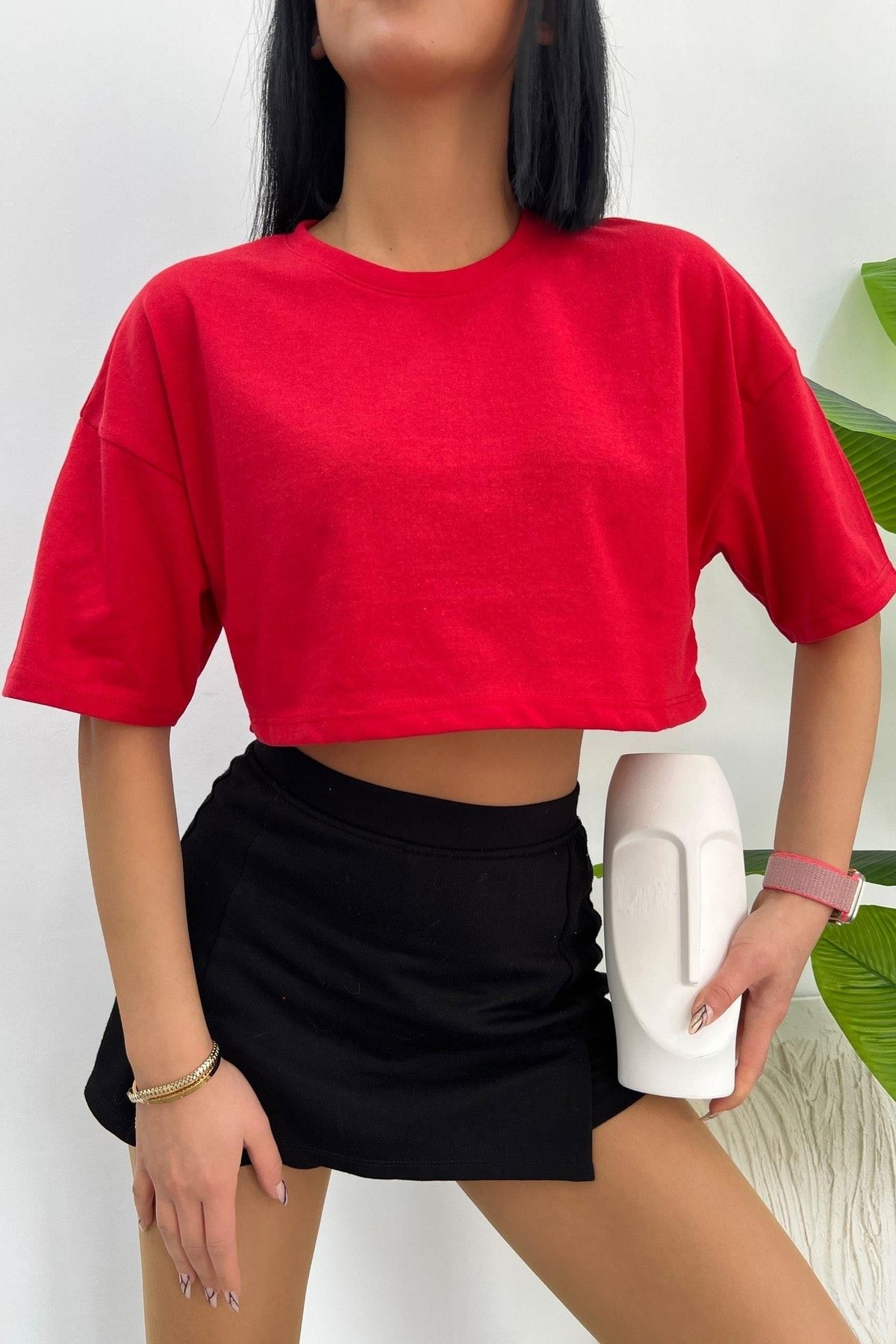 Üst Kalite 30/1 Süprem Kumaş Oversize Crop