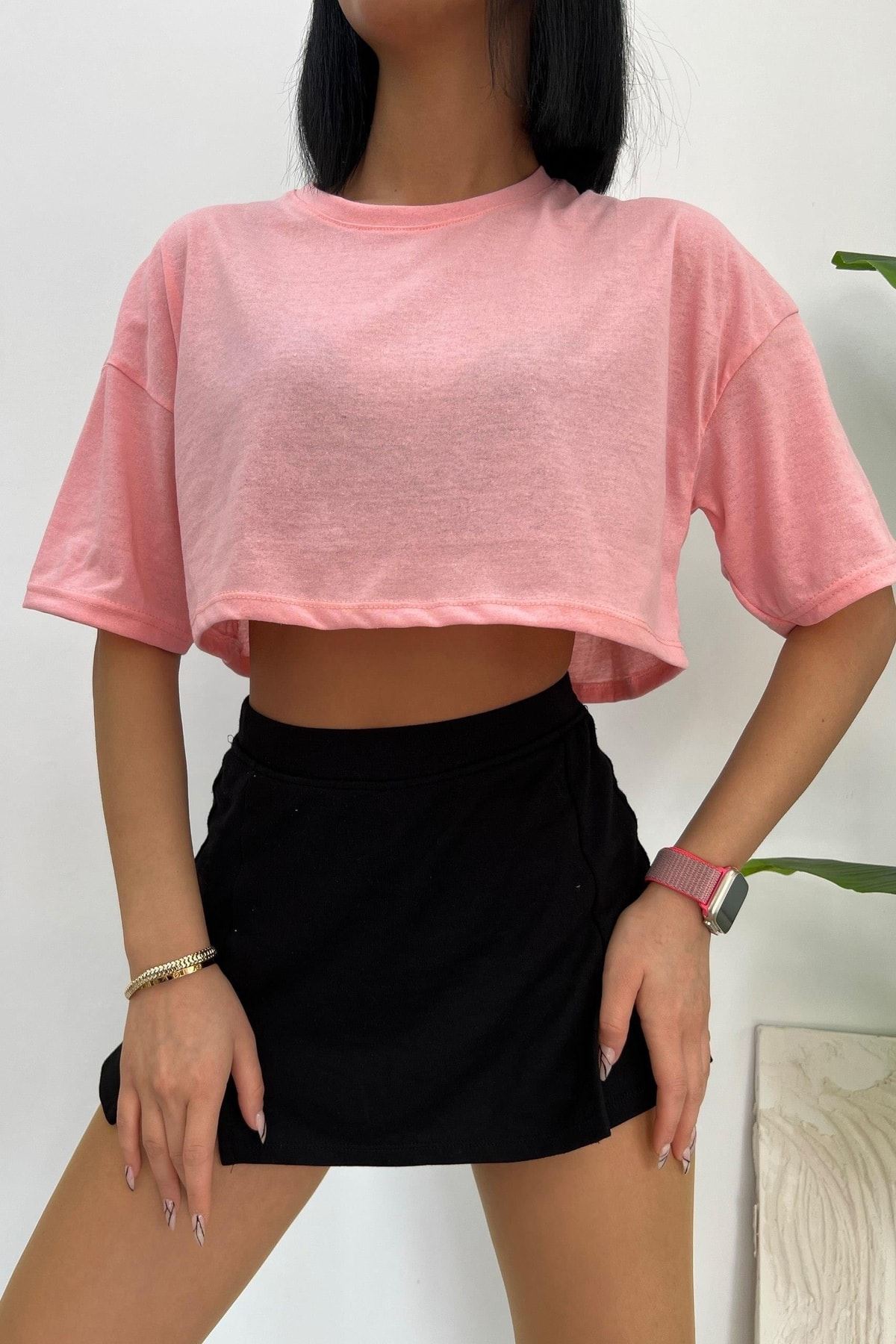 Üst Kalite 30/1 Süprem Kumaş Oversize Crop