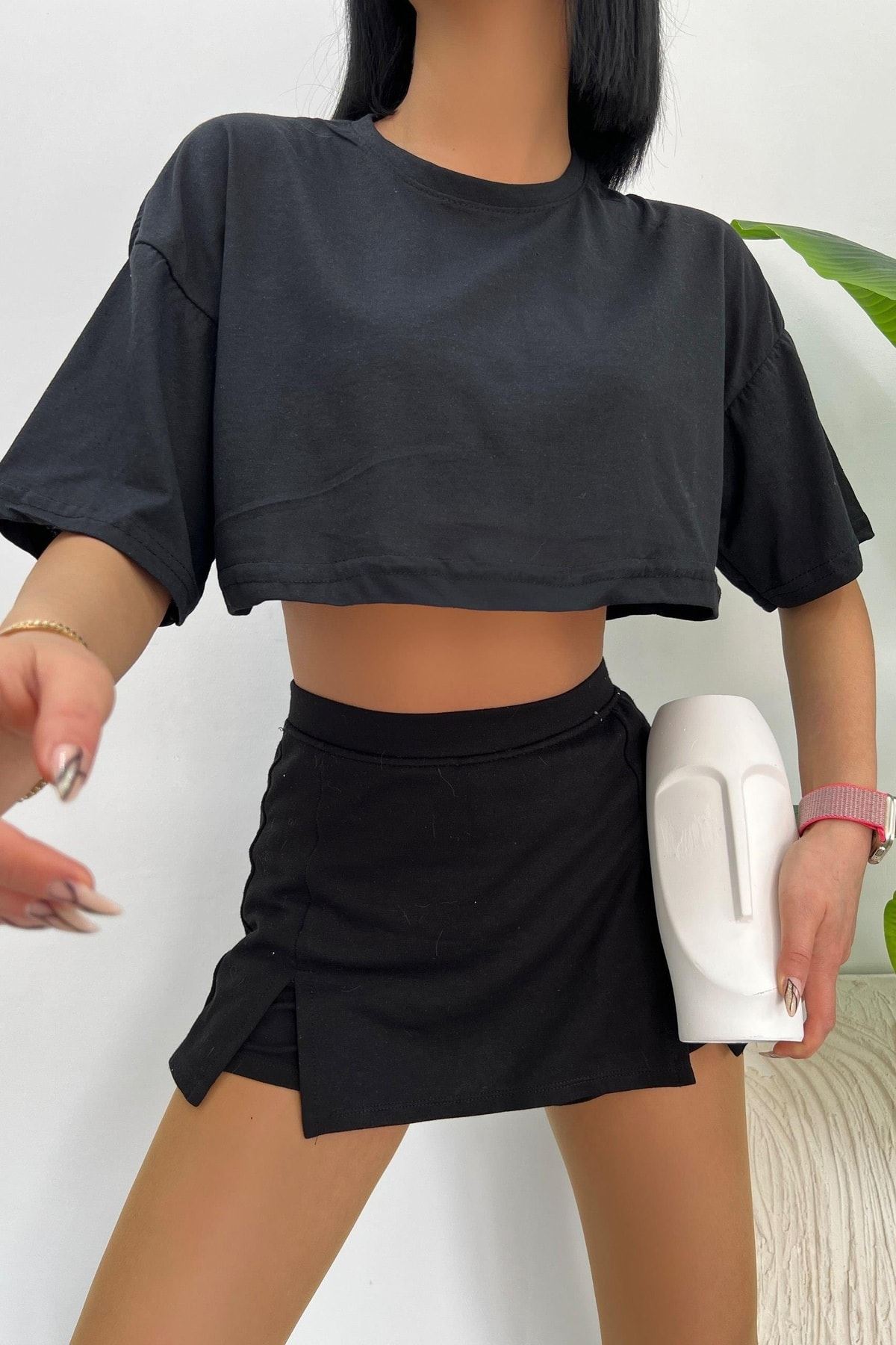 Üst Kalite 30/1 Süprem Kumaş Oversize Crop