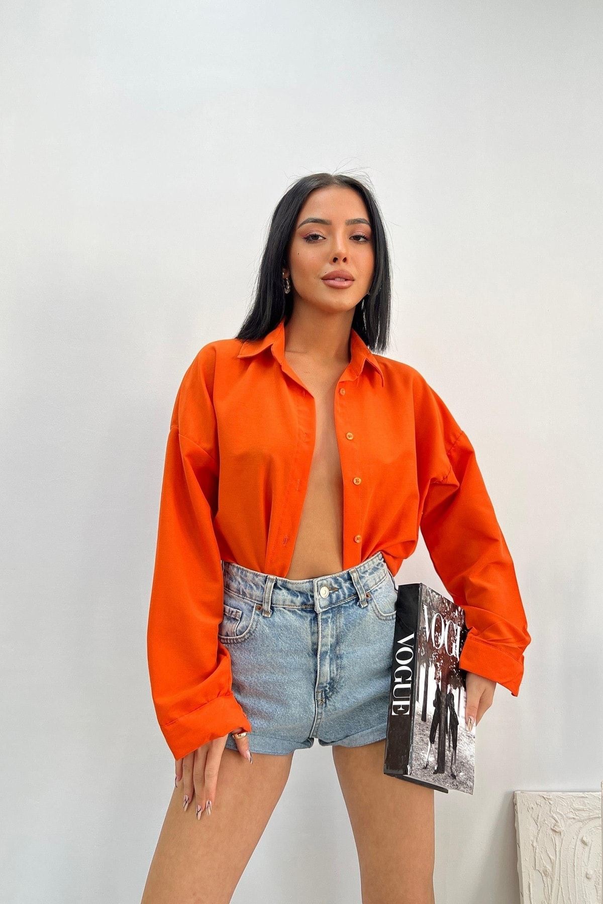 Üst Kalite Tericotone Kumaş Oversize Gömlek