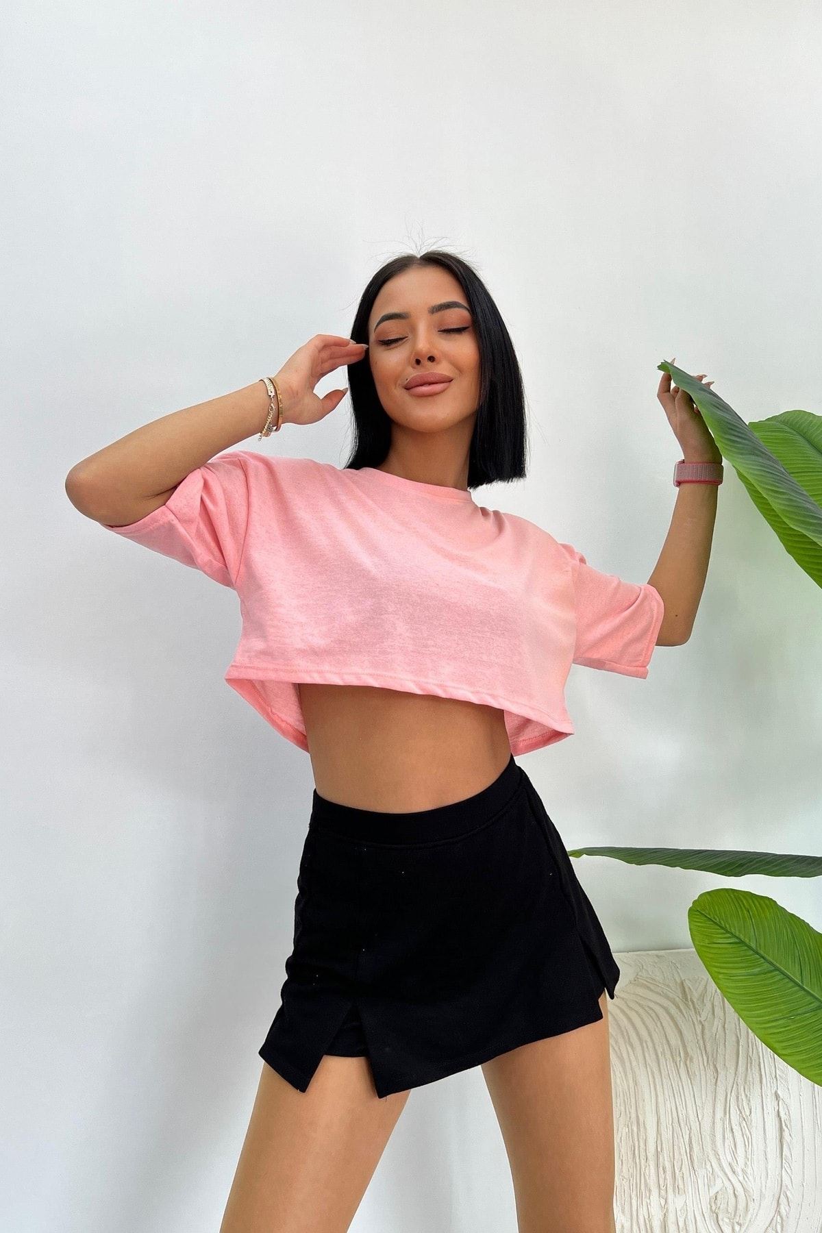 Üst Kalite 30/1 Süprem Kumaş Oversize Crop