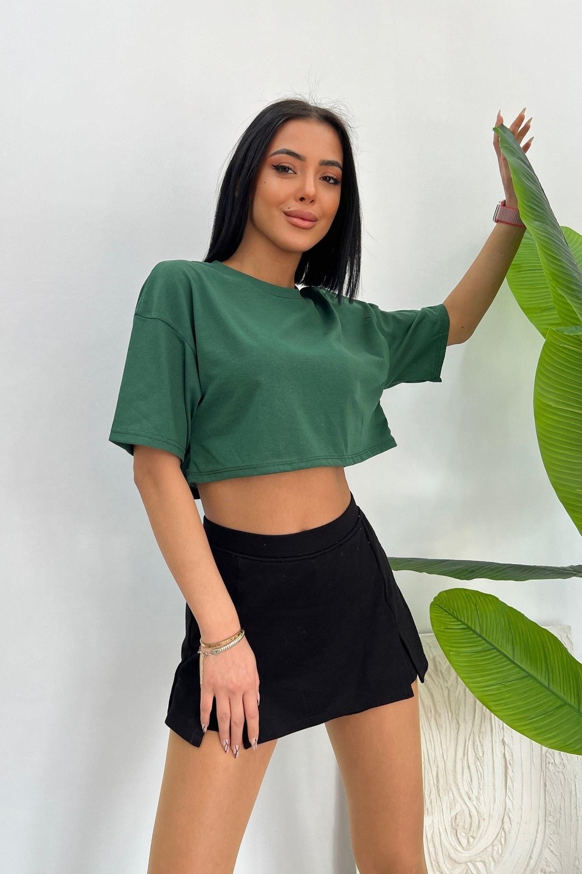 Üst Kalite 30/1 Süprem Kumaş Oversize Crop