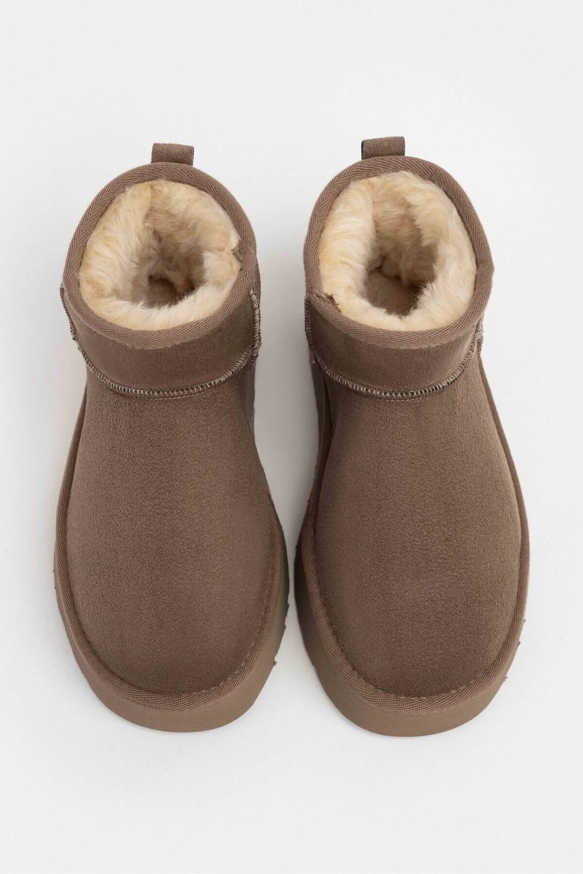 Kadın Su İtici Süet Kısa Bot – İçi Peluşlu Sıcak Tutucu Günlük Kışlık Kaydırmaz Premium Bot