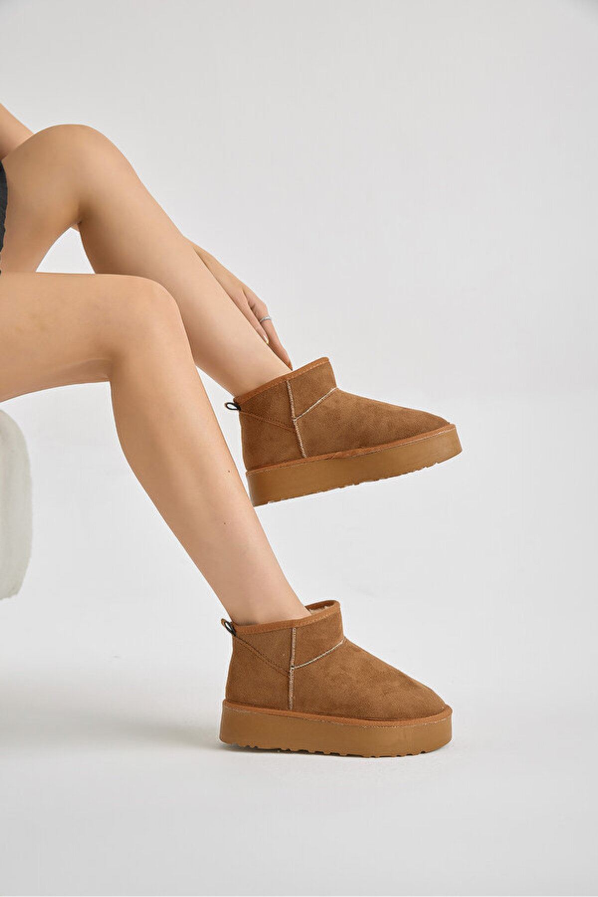 Kadın Su İtici Süet Kısa Bot – İçi Peluşlu Sıcak Tutucu Günlük Kışlık Kaydırmaz Premium Bot