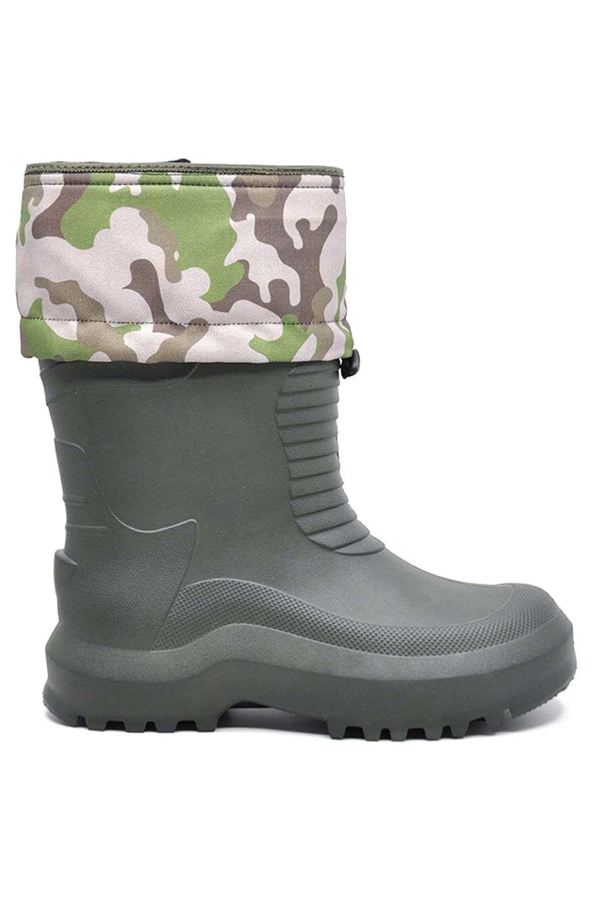 Su Geçirmez Hafif EVA Kauçuk Çizme Avcı Balıkçı Motorcu Kurye Termal Çoraplı Yağmur Çizmesi