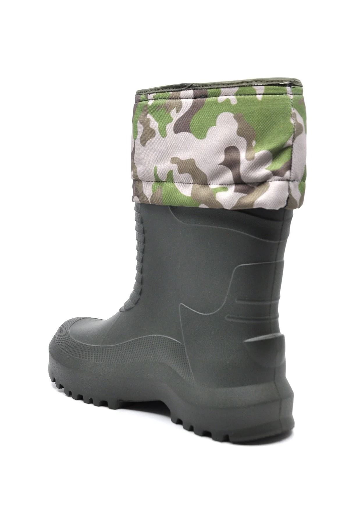 Su Geçirmez Hafif EVA Kauçuk Çizme Avcı Balıkçı Motorcu Kurye Termal Çoraplı Yağmur Çizmesi