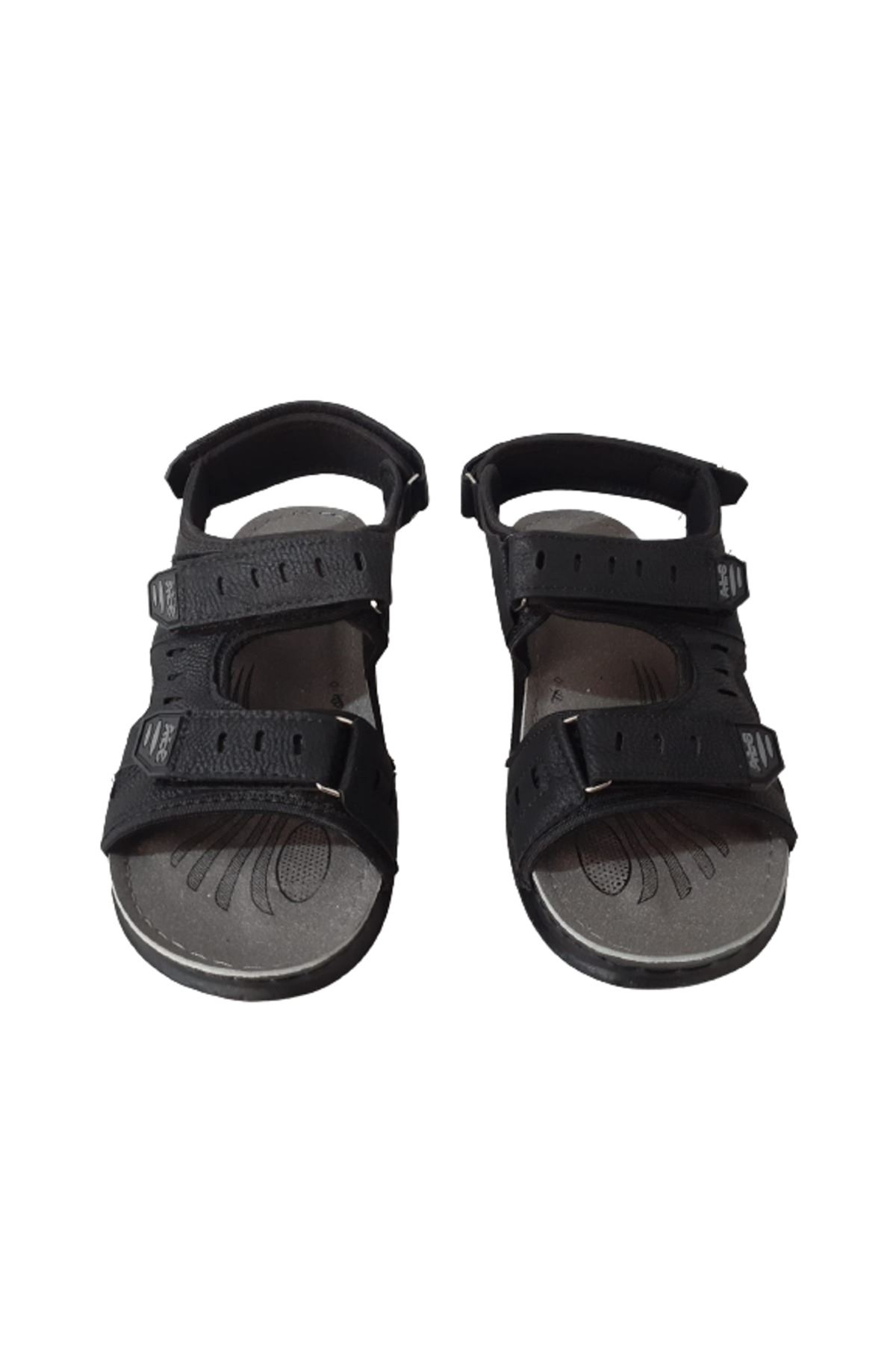 Eren Siyah Rahat Taban Ayarlanabilir Cırtlı Erkek Sandalet