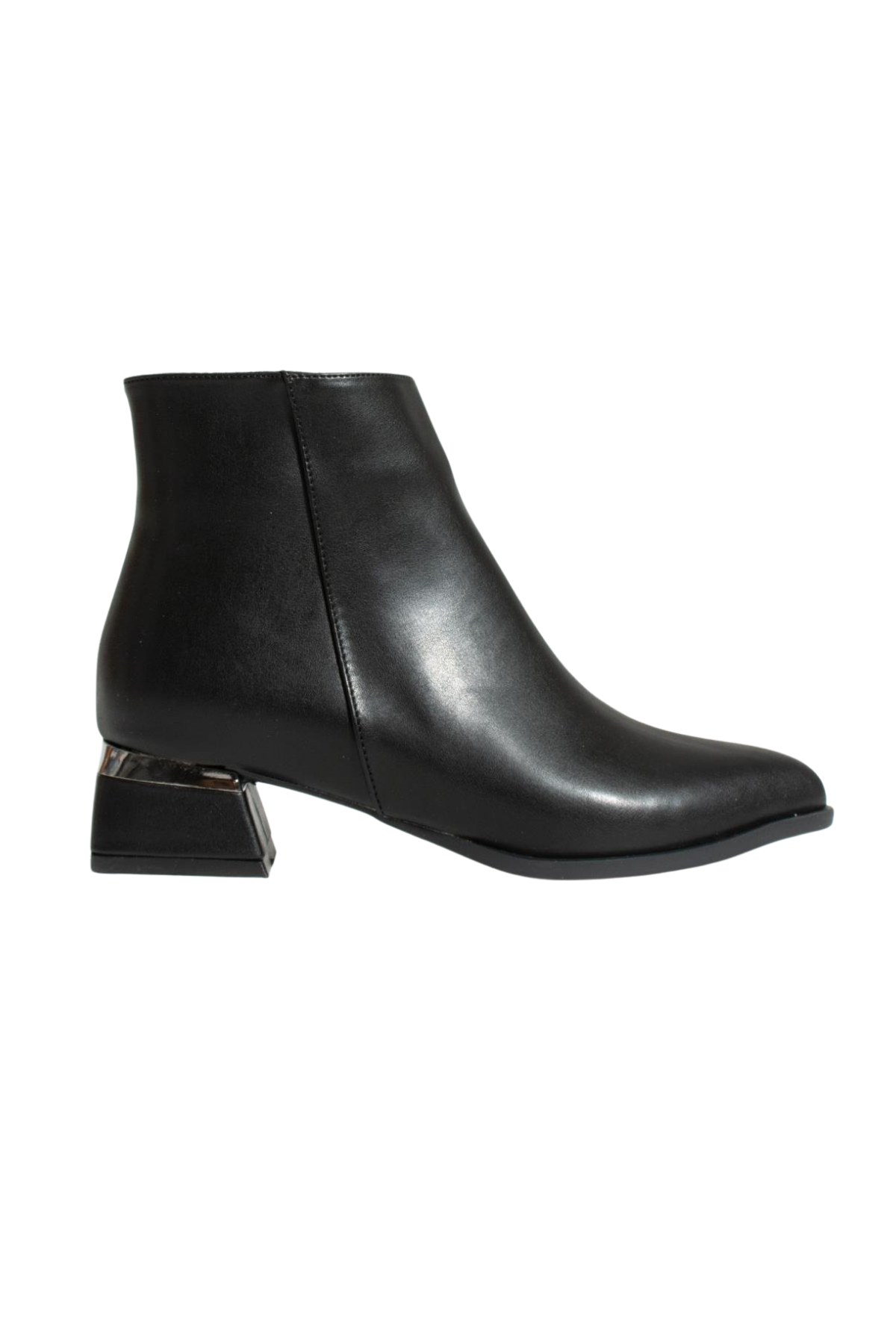 Kadın Siyah Fermuarlı Kalın Topuk Bilek Bot – Günlük ve Ofis Kullanımına Uygun, Şık, Rahat, Modern Tasarımlı Kadın Bot Ayakkabı