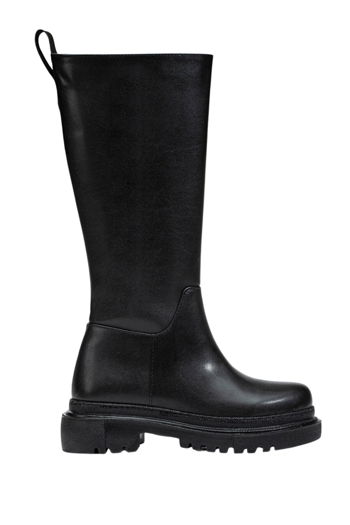 Kadın Siyah Diz Altı Çizme Bot – Kalın Tabanlı, Fermuarlı, Günlük Rahat Şehir Çizmesi, Kaymaz Taban, Konforlu İç Astar, Modern ve Güçlü Stil