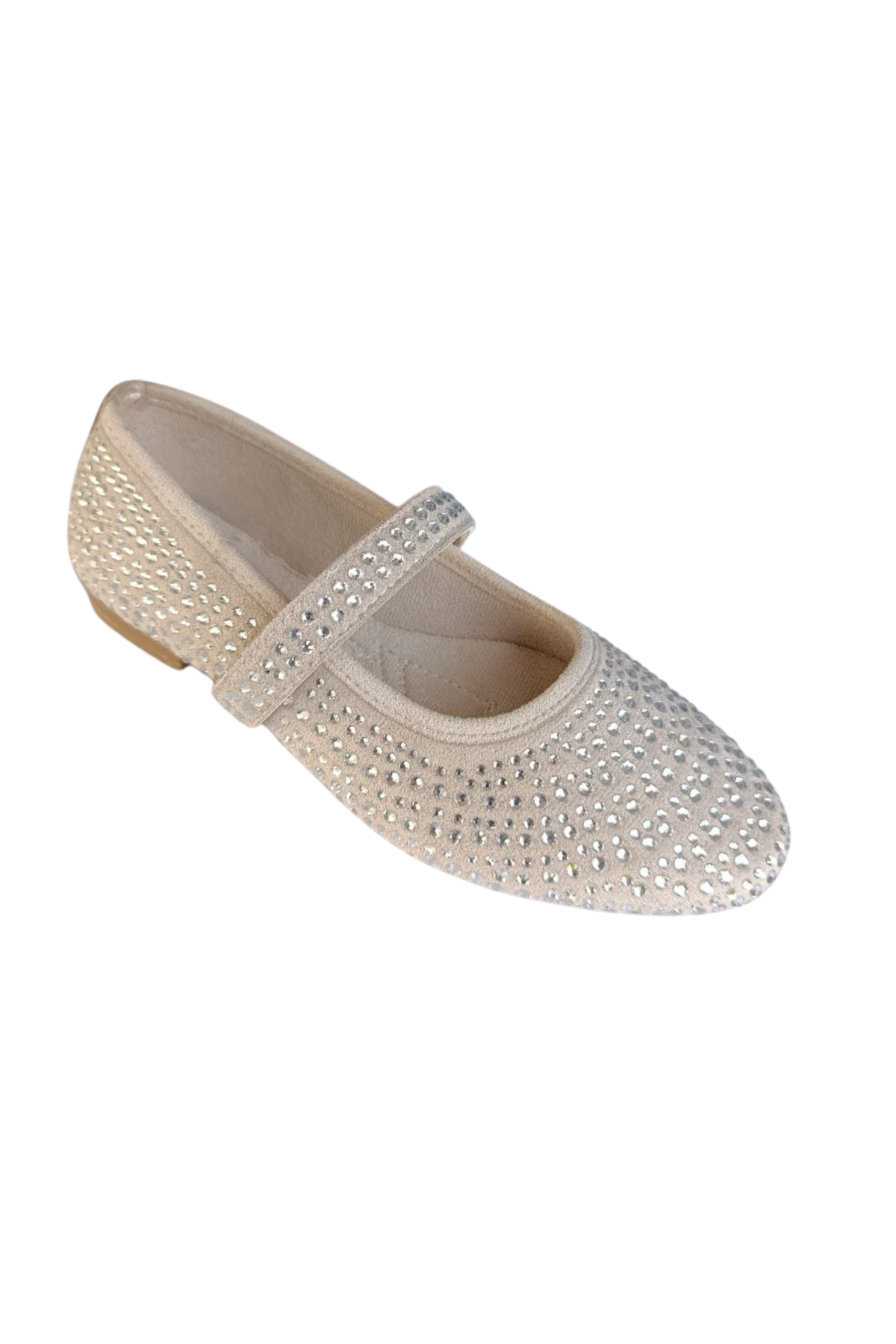 Kadın Bej Taşlı Babet Ayakkabı – Şık, Rahat, Günlük Mary Jane Rahat Babet - Tokalı Bantlı Günlük Ve Şık Düz Taban Ayakkabı