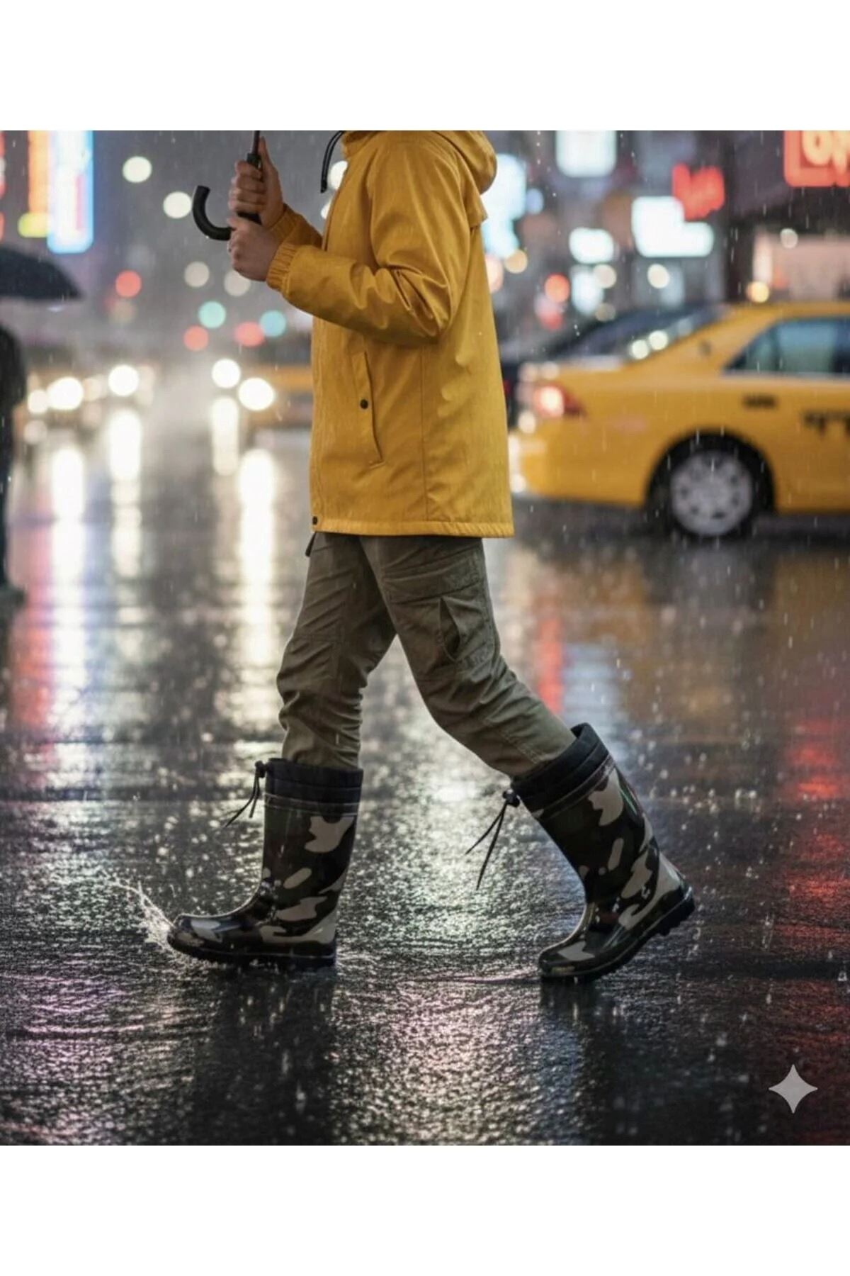 Premium Su Geçirmez Yün Astarlı Yağmur ve Kar Çizmesi Kaymaz Taban