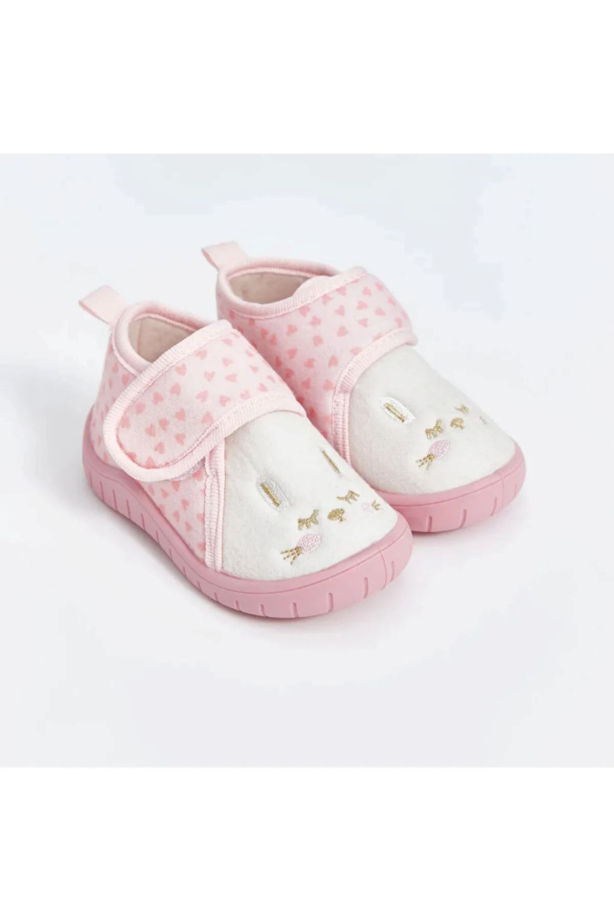 Kız Çocuk Krem Cırt Cırtlı Günlük Ayakkabı – Yumuşak Tabanlı, Rahat ve Hafif Panduf