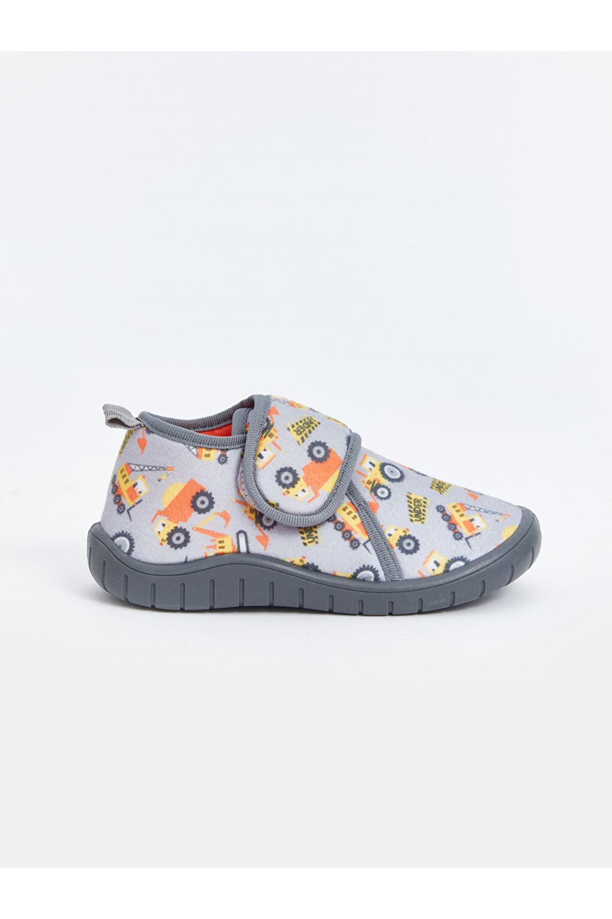Erkek Çocuk Gri Cırt Cırtlı Günlük Ayakkabı – Yumuşak Tabanlı, Rahat ve Hafif Panduf