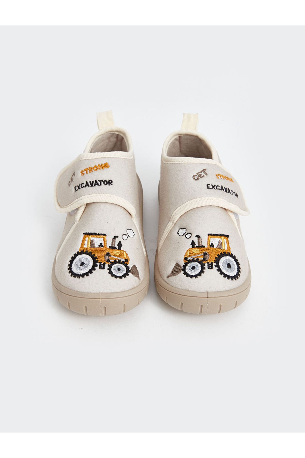Erkek Çocuk Bej Cırt Cırtlı Günlük Ayakkabı – Yumuşak Tabanlı, Rahat ve Hafif Panduf