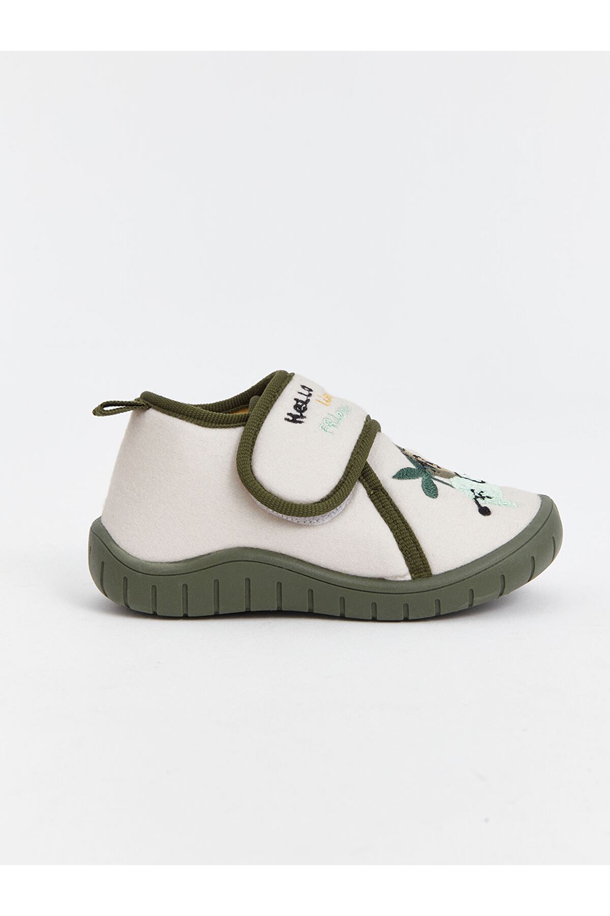 Erkek Çocuk Krem Cırt Cırtlı Günlük Ayakkabı – Yumuşak Tabanlı, Rahat ve Hafif Panduf
