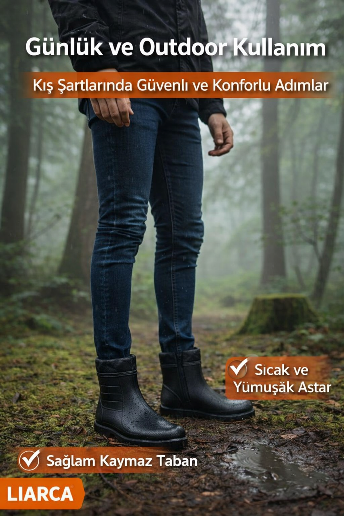 Erkek Kar Botu – İçi Yünlü, Fermuarlı, Suya Dayanıklı, Kışlık Outdoor