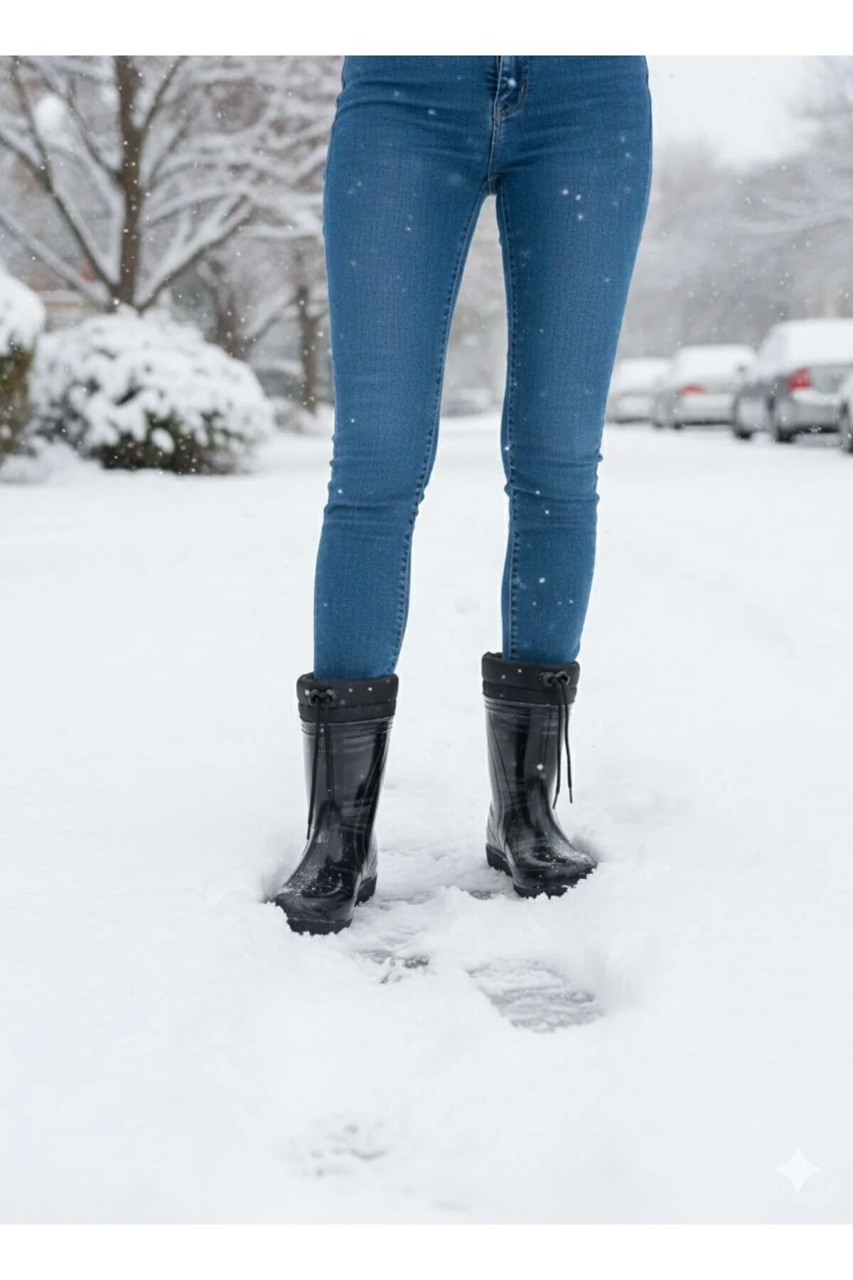 Çocuk 30-35 Premium Su Geçirmez Yün Astarlı Yağmur ve Kar Çizmesi Kaymaz Taban