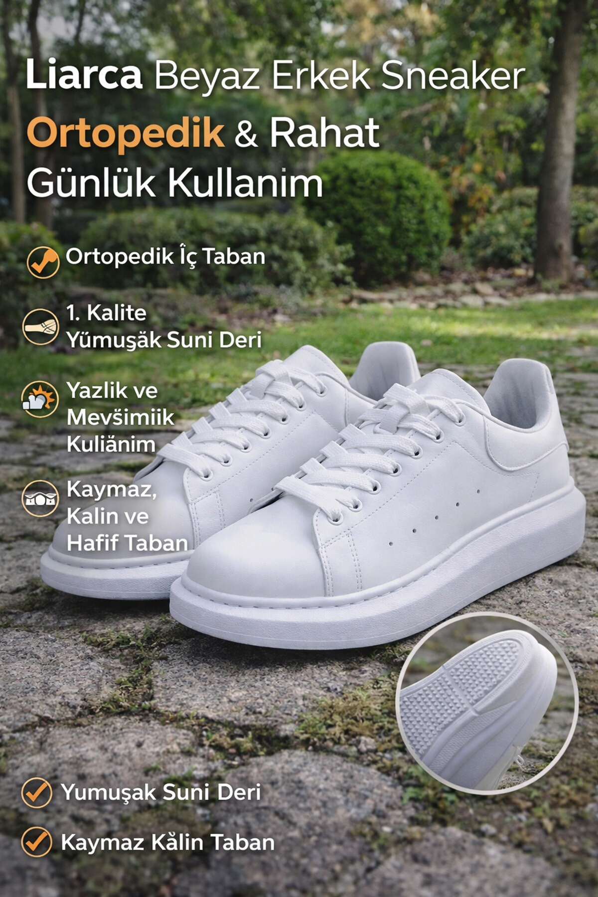 Santa Monica Beyaz Spor Ayakkabı – Hafif, Nefes Alabilen Günlük Yürüyüş Sneaker