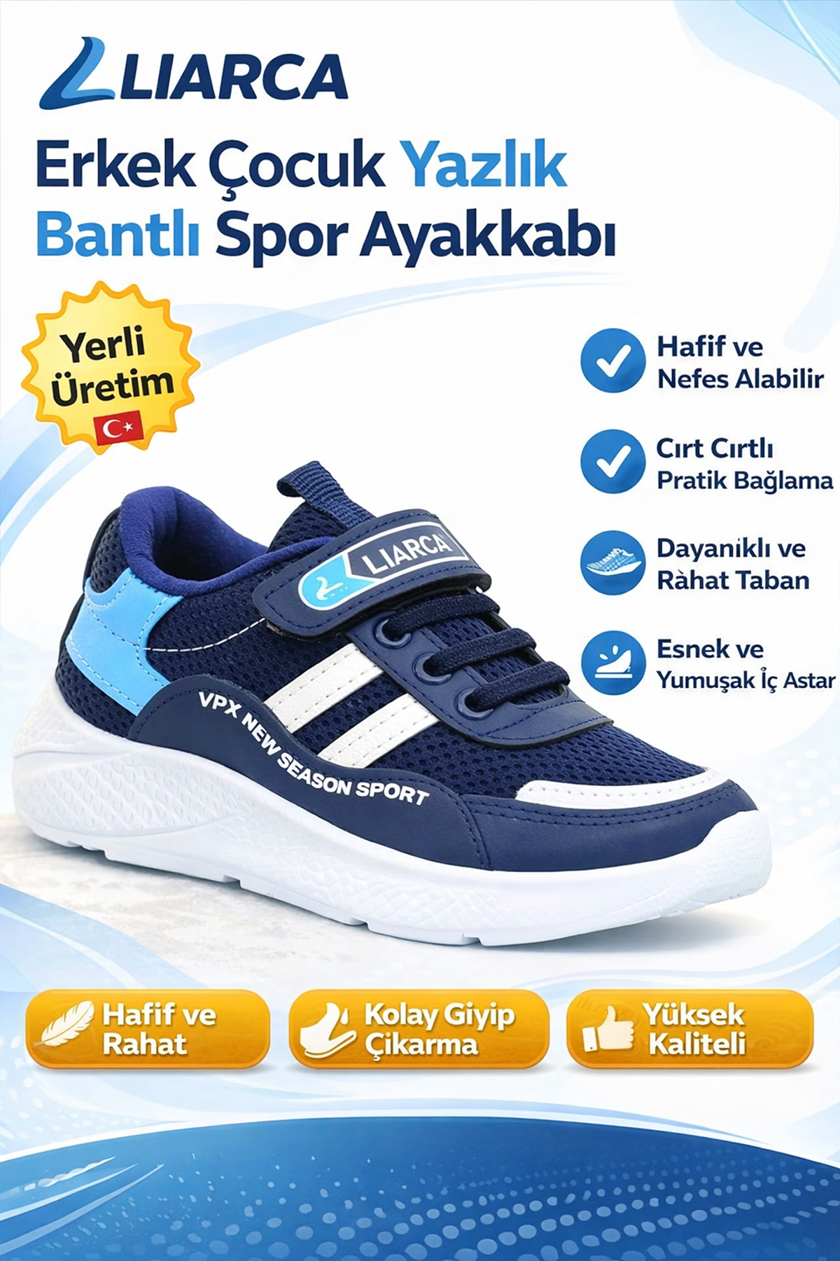 Unisex Kız Çocuk Erkek Çocuk Yazlık Spor Ayakkabı – Konforlu, Dayanıklı, Cırt Bantlı