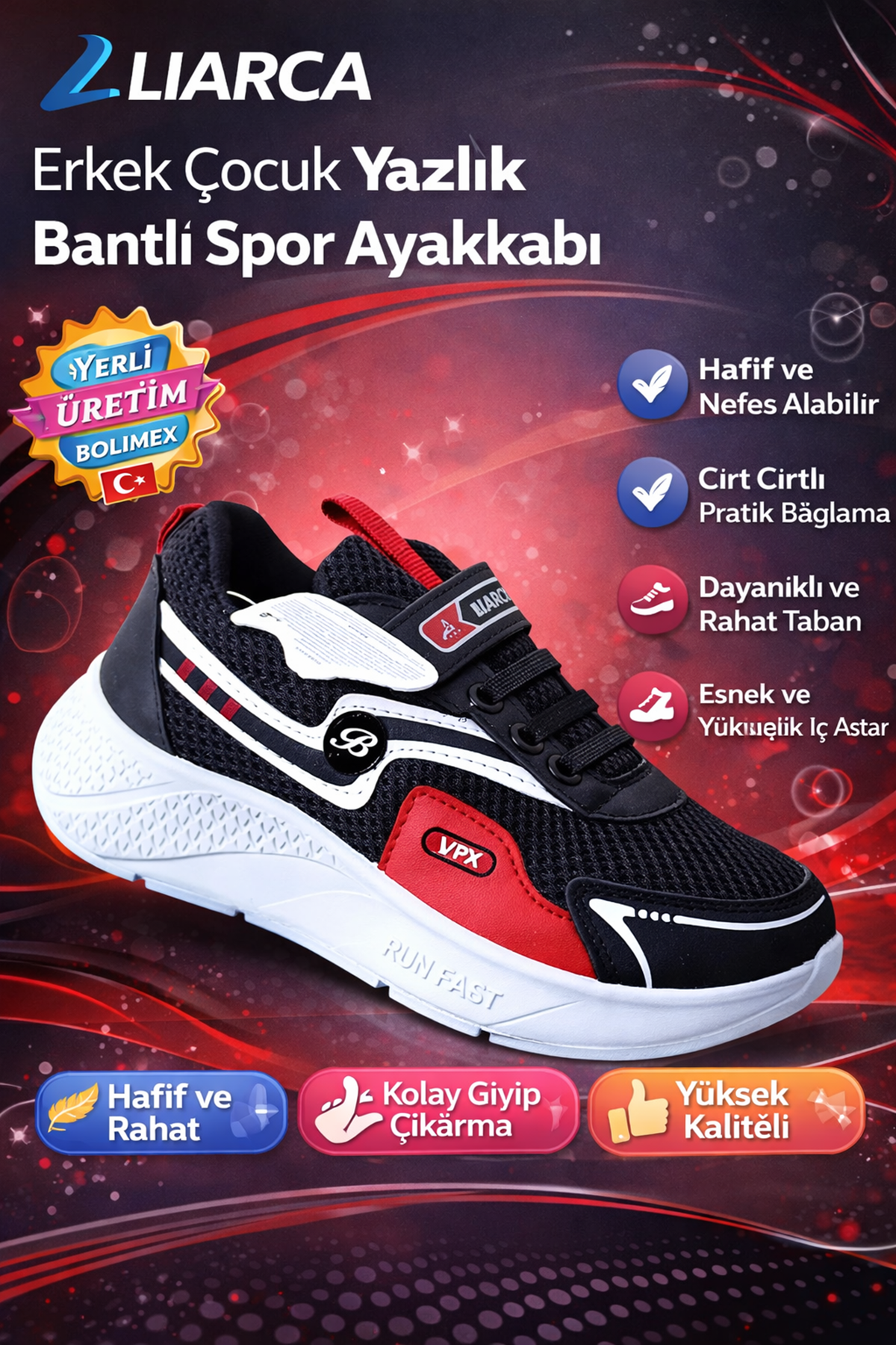 Unisex Kız Çocuk Erkek Çocuk Yazlık Spor Ayakkabı – Konforlu, Dayanıklı, Cırt Bantlı