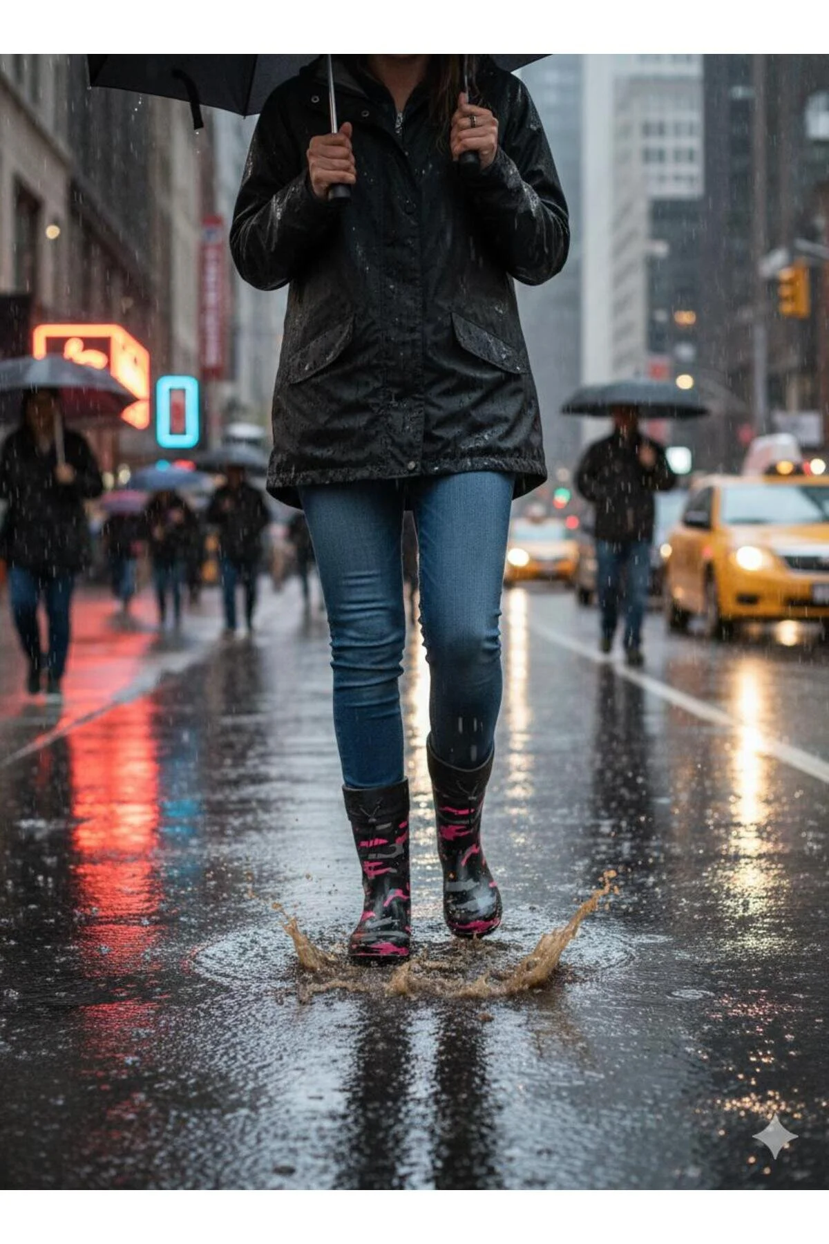Çocuk Premium Su Geçirmez Yün Astarlı Yağmur ve Kar Raining Çizmesi Kaymaz Taban