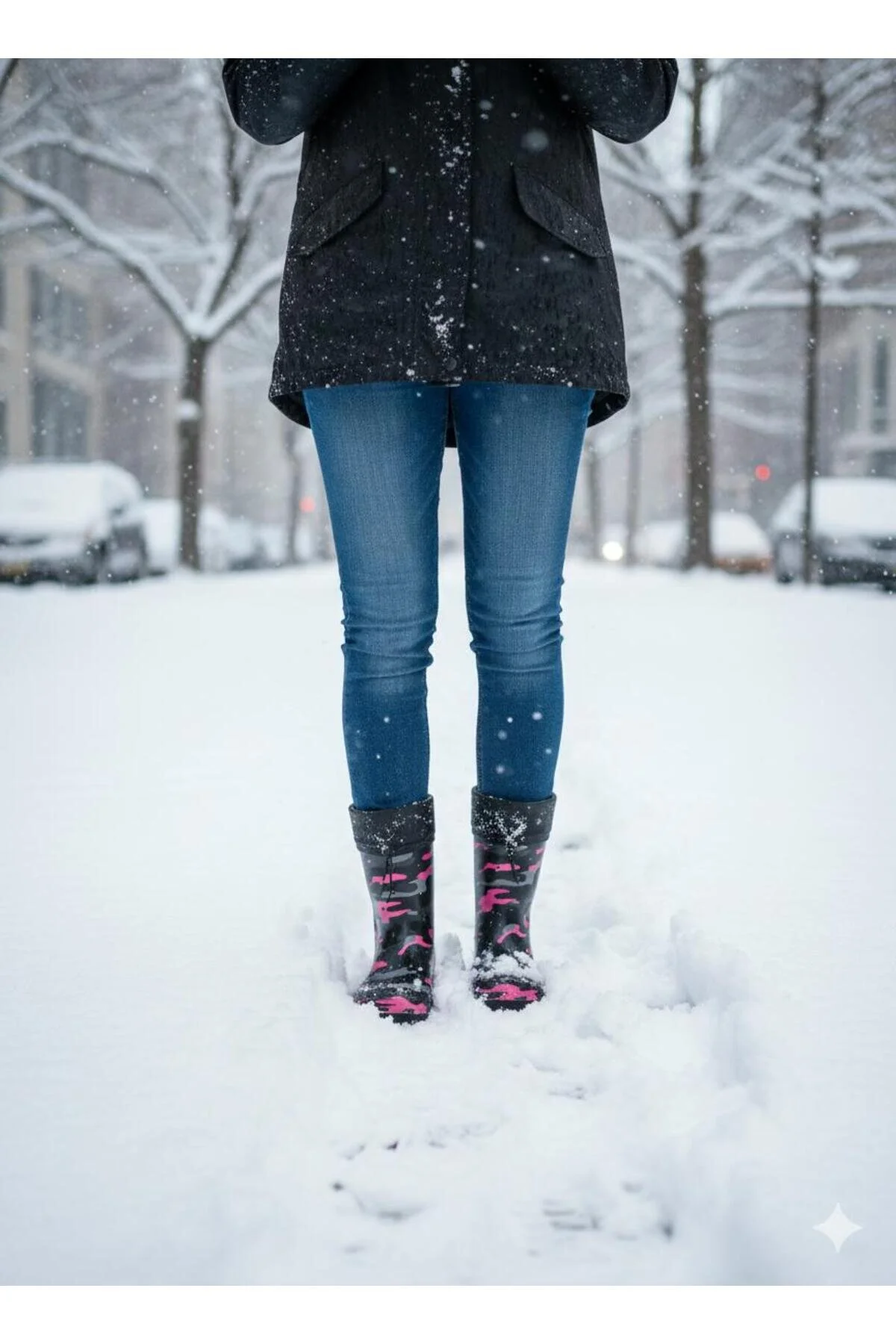 Çocuk Premium Su Geçirmez Yün Astarlı Yağmur ve Kar Raining Çizmesi Kaymaz Taban