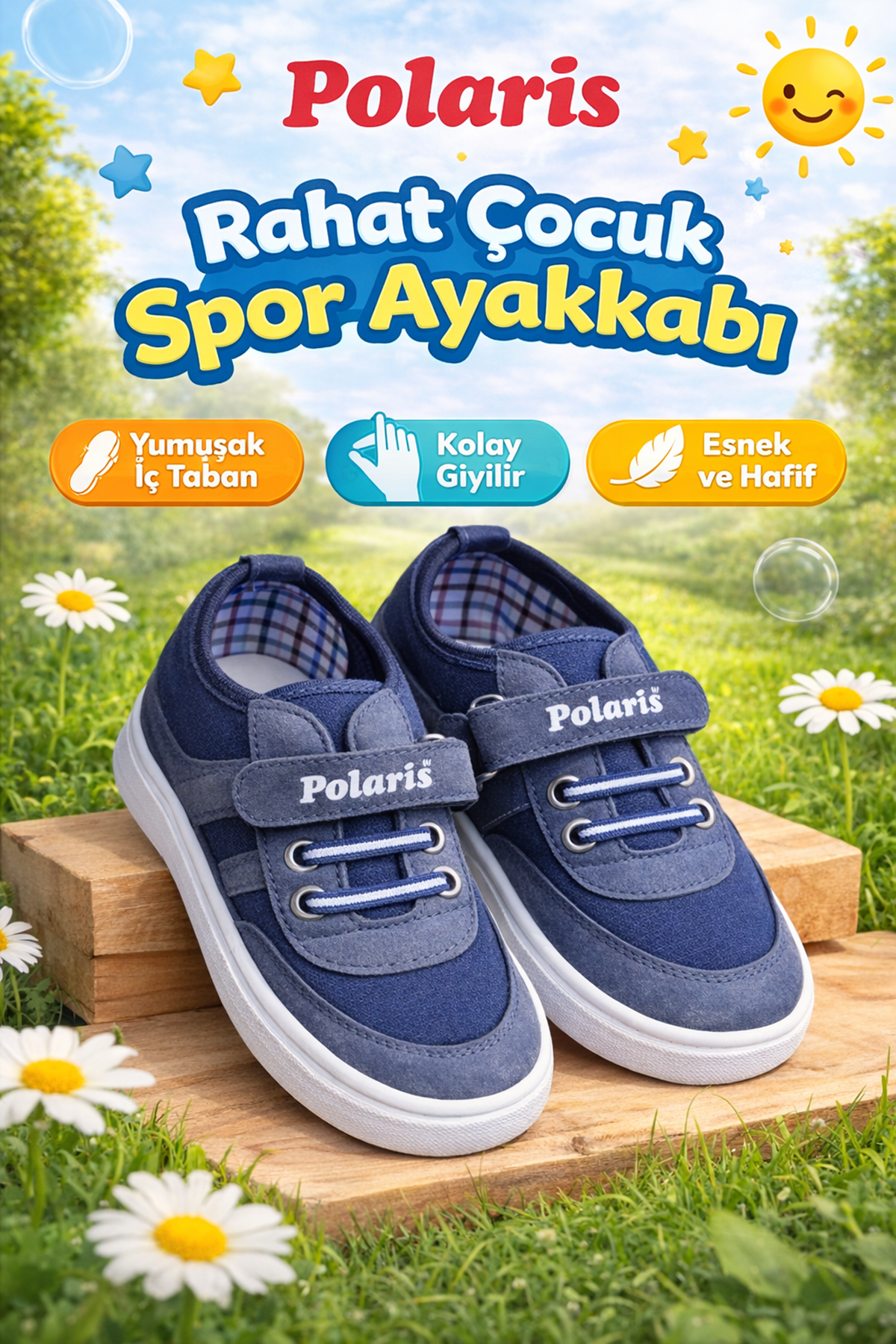 Çocuk Koşu & Günlük Spor Ayakkabı – Hafif, Nefes Alabilir, Kaydırmaz