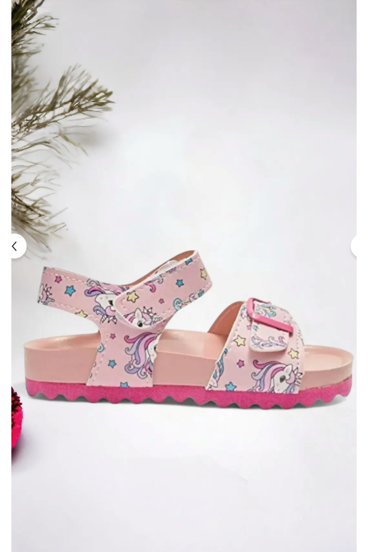 Ponchiq Kız Çocuk Pembe Baskılı Yazlık Sandalet 26-35