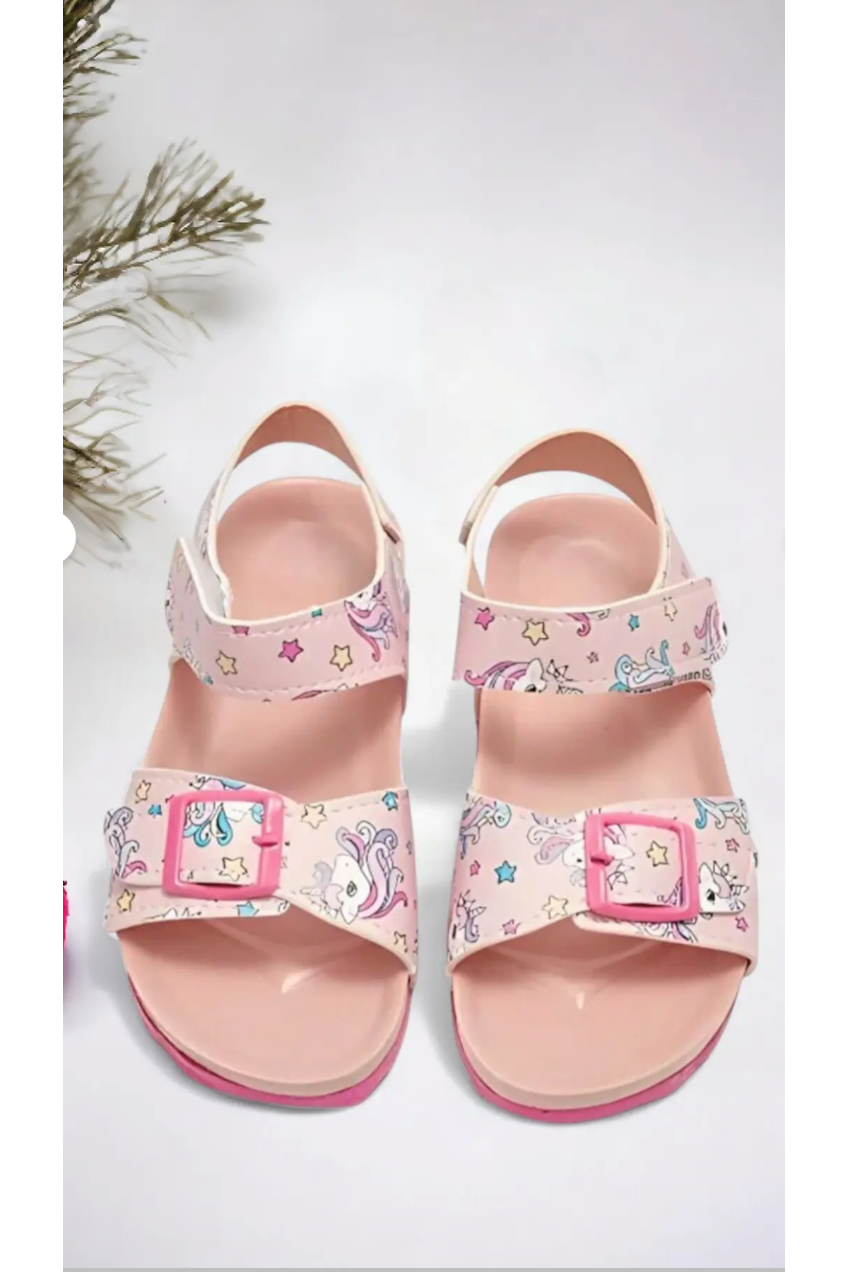 Ponchiq Kız Çocuk Pembe Baskılı Yazlık Sandalet 26-35