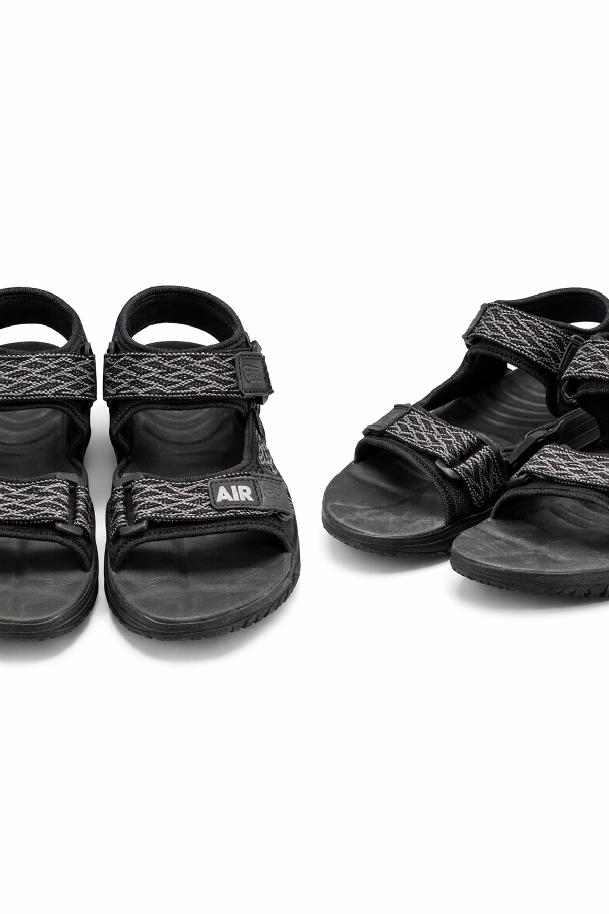 Nature Step - Etiket Detaylı Siyah Çift Cırtlı Erkek Çocuk Sandalet