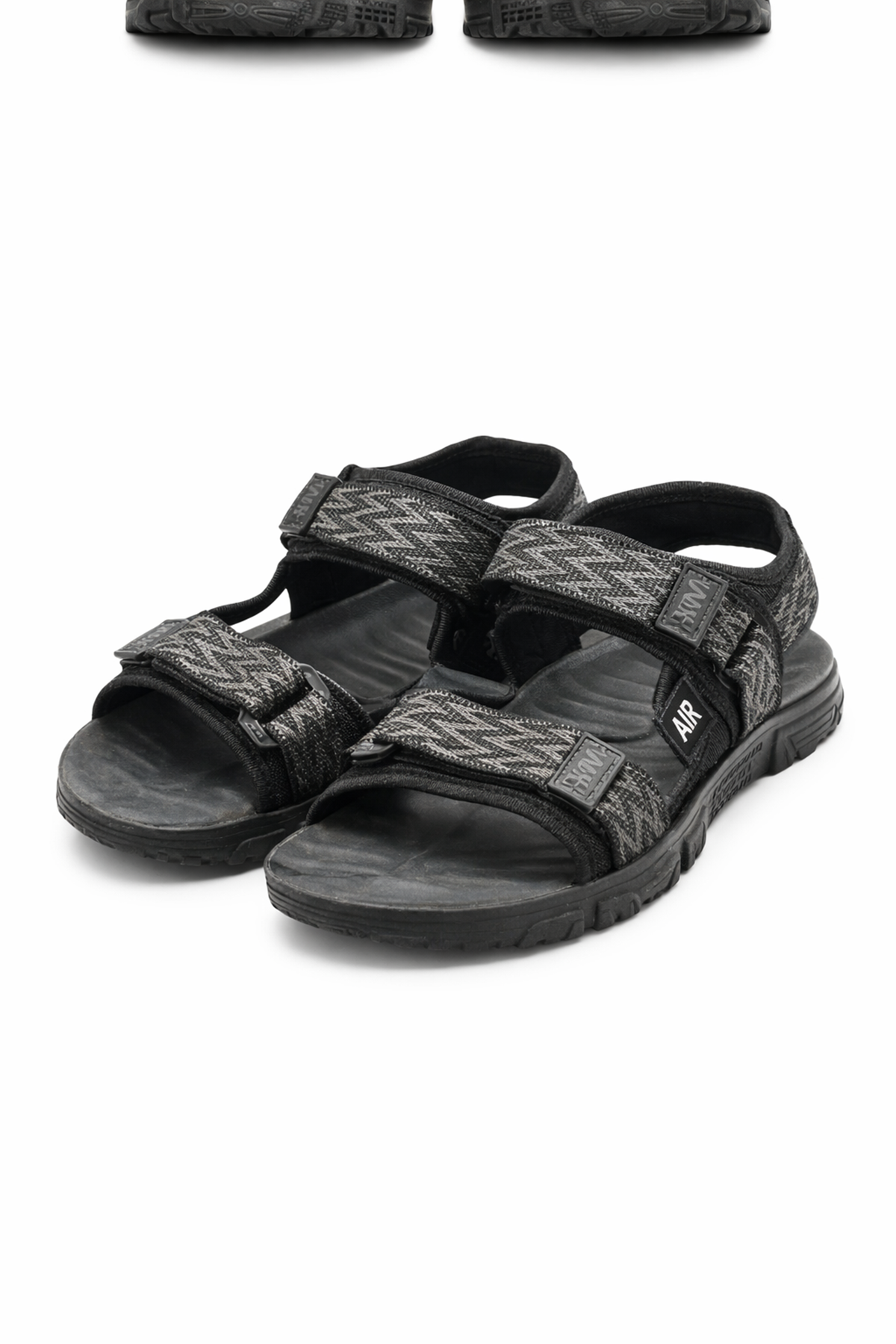 Siyah Cırtlı Ortopedik Erkek Çocuk Sandalet | Yazlık Rahat Model