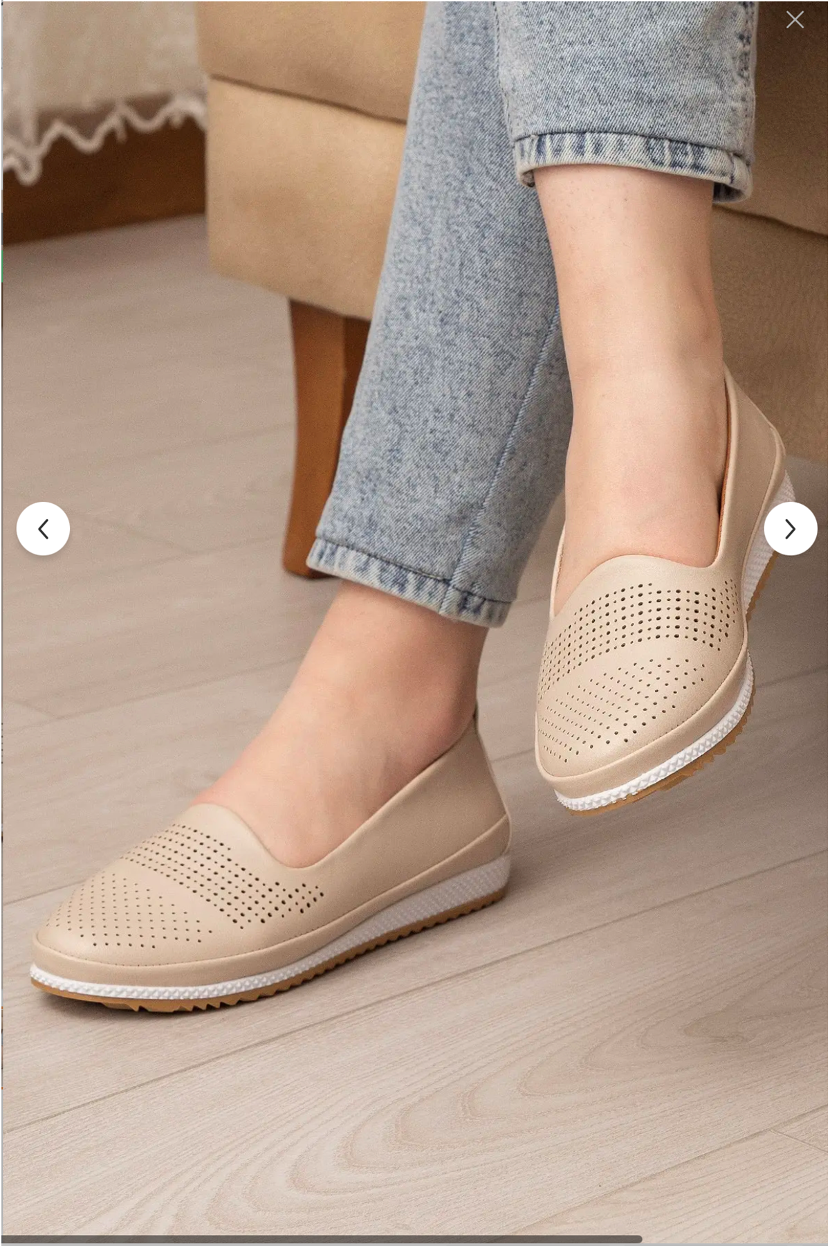 Kadın Ortopedik Delikli Comfort Günlük Ayakkabı BEJ