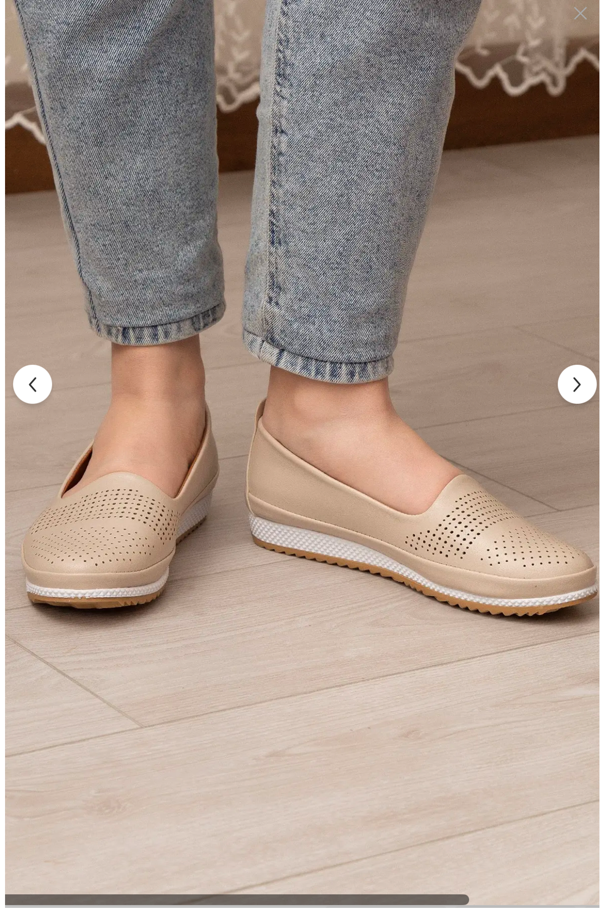 Kadın Ortopedik Delikli Comfort Günlük Ayakkabı BEJ