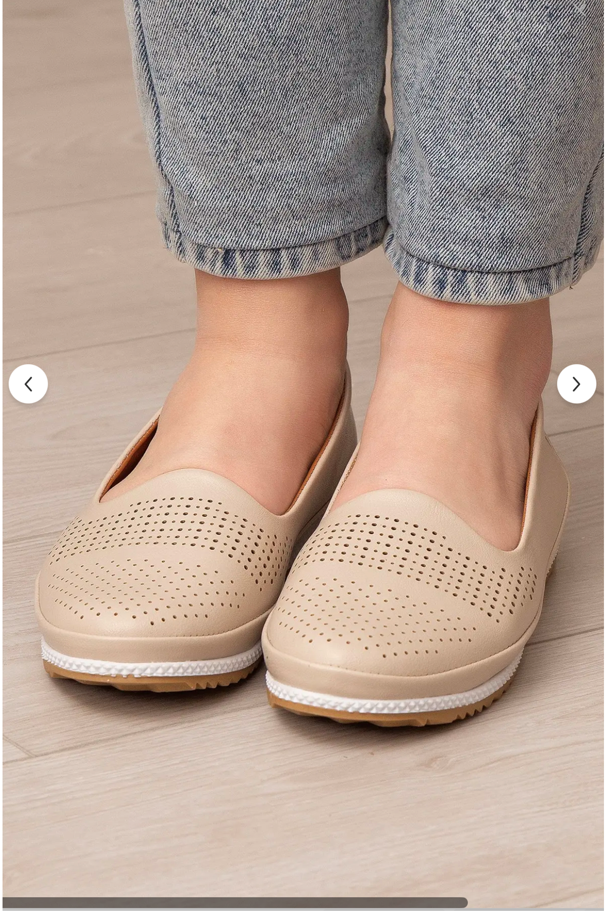 Kadın Ortopedik Delikli Comfort Günlük Ayakkabı BEJ