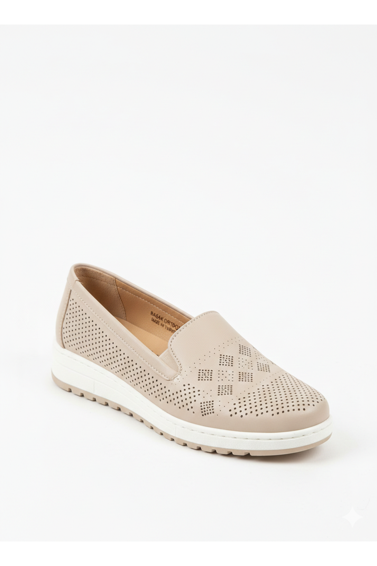 Kadın Ortopedik Delikli Comfort Günlük Ayakkabı Krem