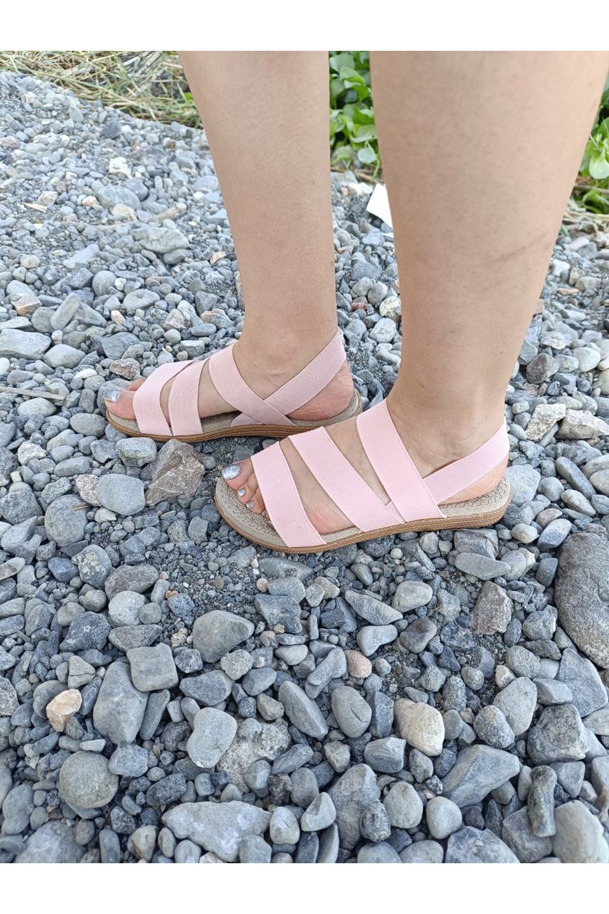 İnce Taban Kadın Günlük Comfort Pembe Ayakkabı Kaymaz Taban Lastikli