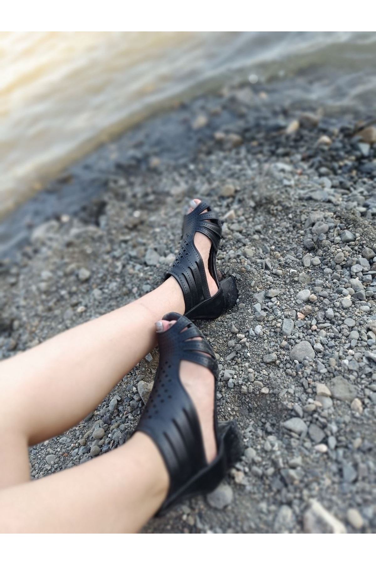 Kadın Günlük Comfort Kırmızı Ayakkabı Topuklu Deri Kumaş 