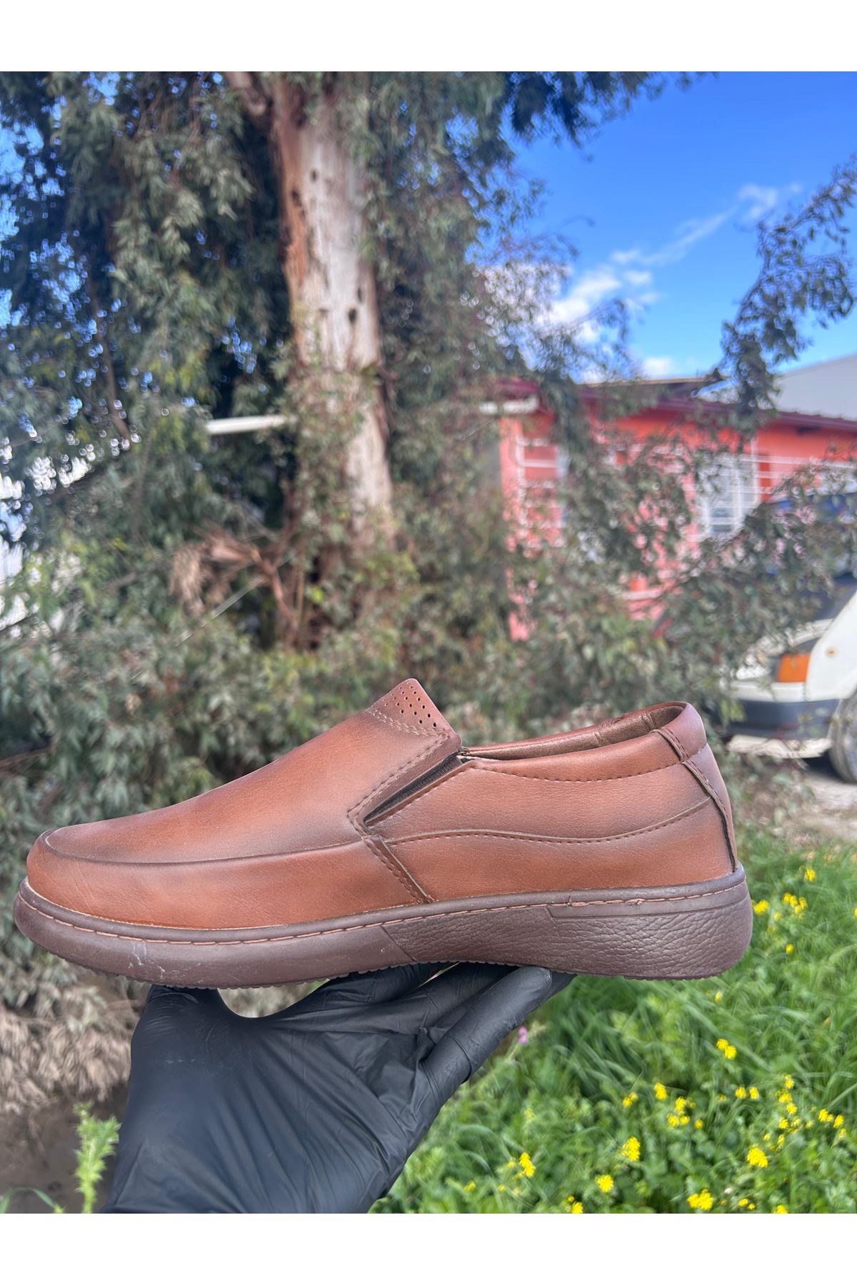 Erkek Yerel Hakiki Deri Günlük Casual kahverengi Ayakkabı – Modern ve Rahat Tasarım 