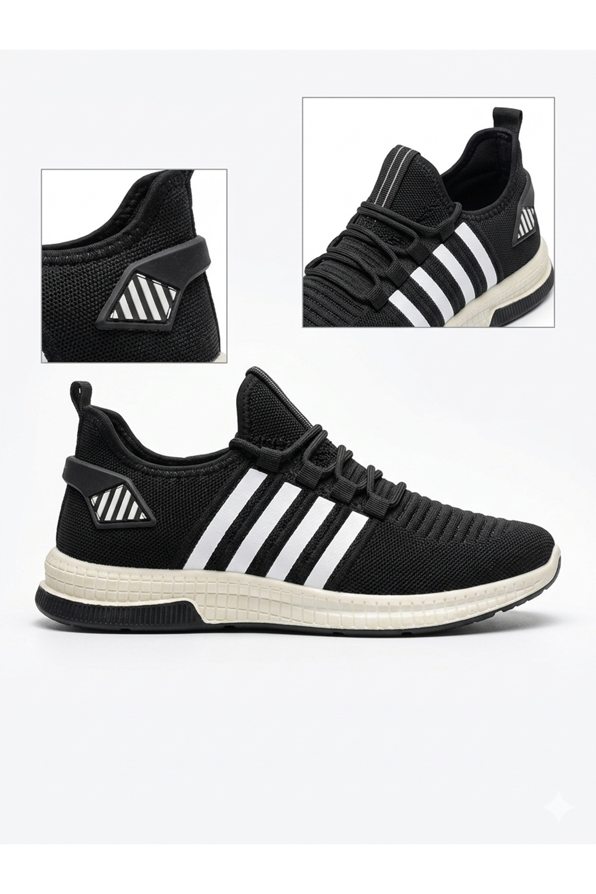Hava Tabanlı Siyah Unisex Spor Ayakkabı - Rahat ve Şık Günlük Yürüyüş Ayakkabısı