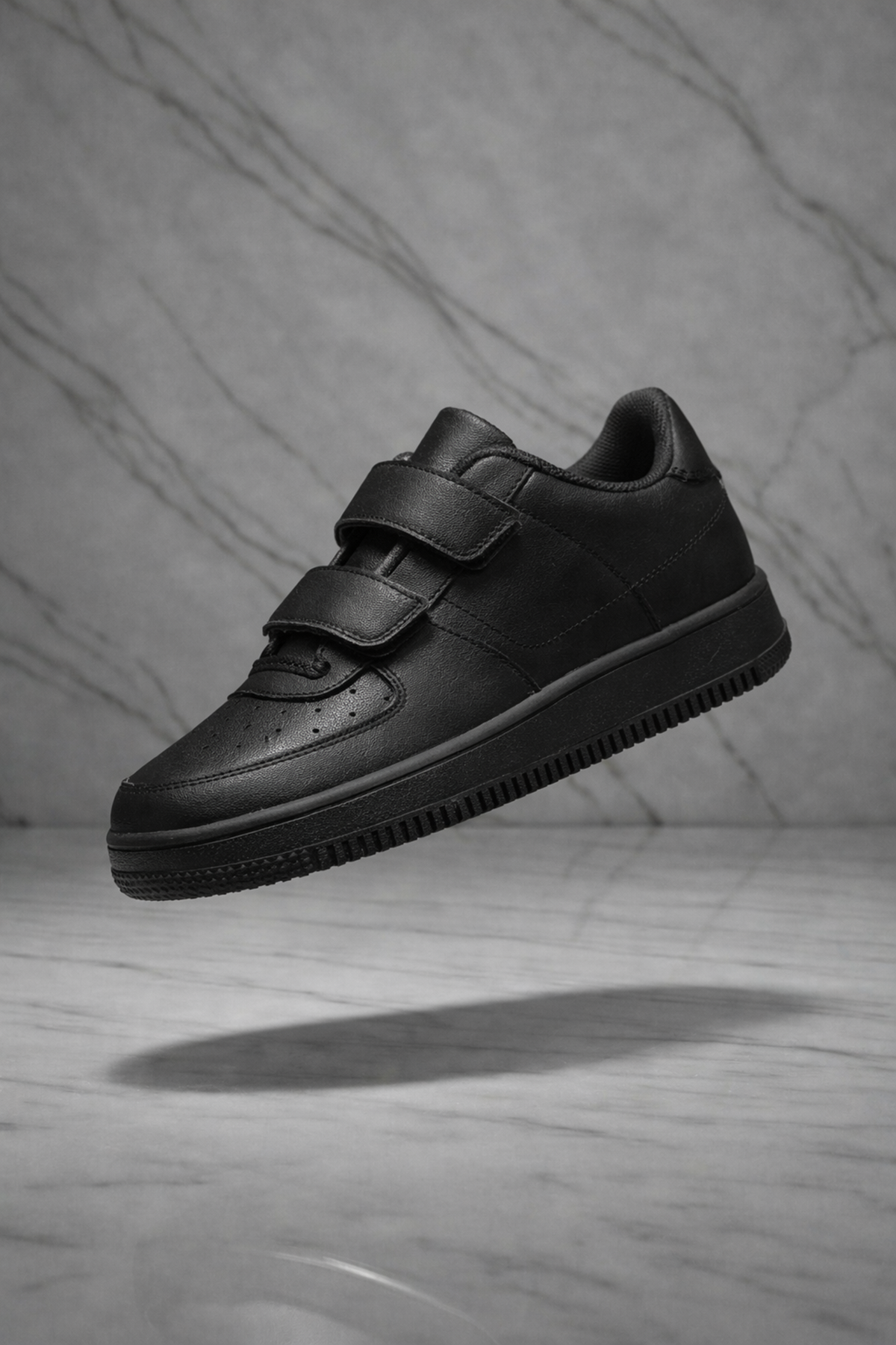 Çocuk Hakiki Deri Cırt Cırtlı Siyah Sneaker – Premium Kalite, Hafif & Dayanıklı, Rahat Taban