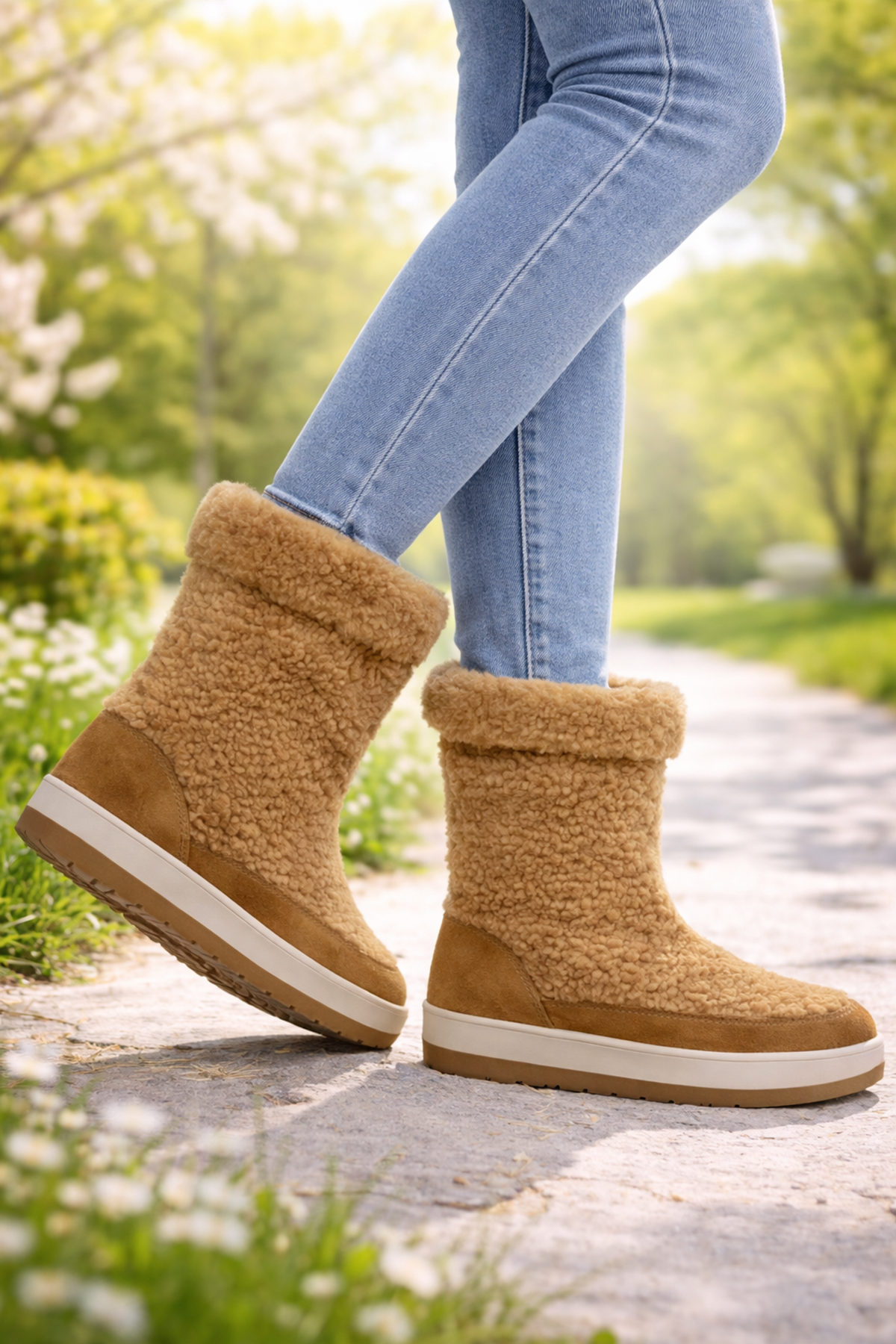 Aurora Camel Kadın Baharlık Bot – Su Geçirmez, Kürklü, Kaymaz Tabanlı Baharlık Bot (1 Beden Büyük Önerilir)