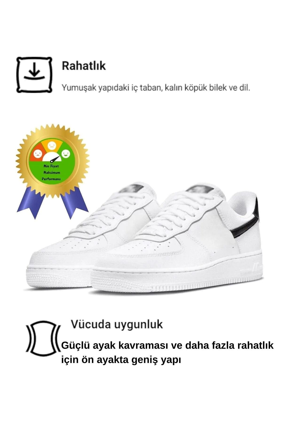 Beyaz Siyah Trend Süper Rahat 4 Mevsim Unisex Günlük Yürüyüş Spor Ayakkabı Sneaker