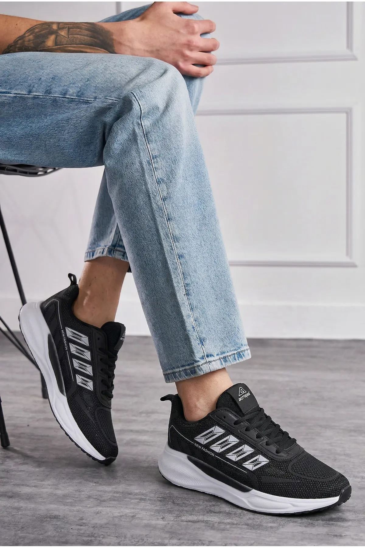 Aeron Light Unisex Sneaker Hafif Nefes Alabilir Günlük Ayakkabı Siyah Beyaz