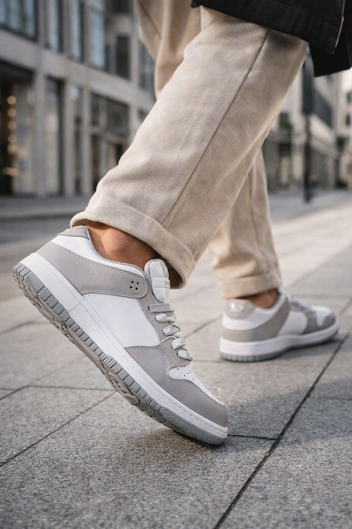 Sandrush Low Top Dayanıklı Rahat Unisex Günlük Sneaker Ayakkabı – Beyaz Gri