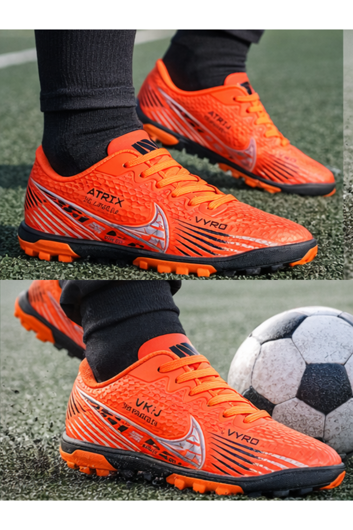 Vapro Zoom Futbol Ayakkabısı Halısaha Çim Saha Çoraplı Çocuk Yetişkin Krampon