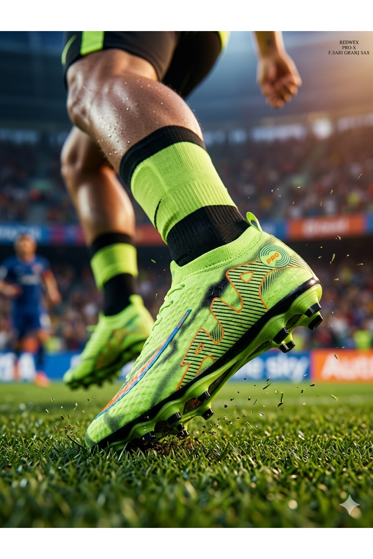 Pro-X Profesyonel Futbol Ayakkabısı Halısaha Çim Saha Çoraplı Çocuk Krampon Yetişkin